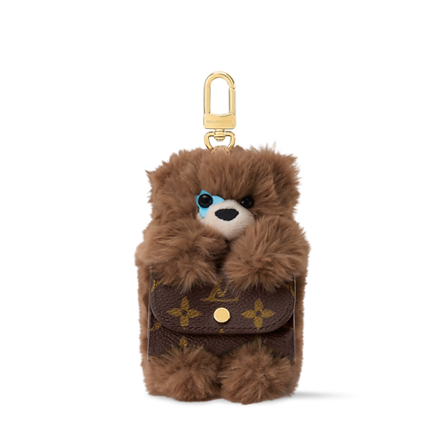 LV Cute Teddy Bear Bag Charm front view