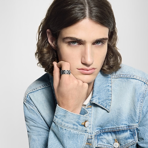 Men - LV Damier Ring S00 Men Fashion Jewellery Rings | LOUIS VUITTON (Product zoom)