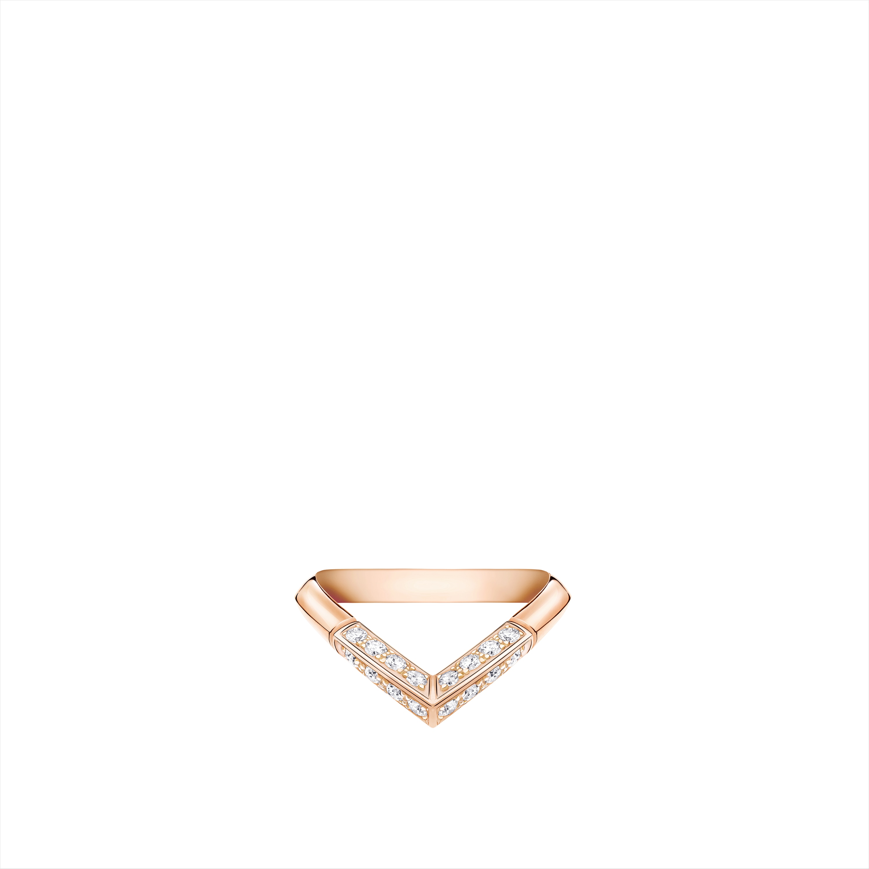 Jewellery - LV Diamonds Pavé V Ring, Pink Gold  Jewellery Categories Wedding Bands | LOUIS VUITTON (Product zoom)