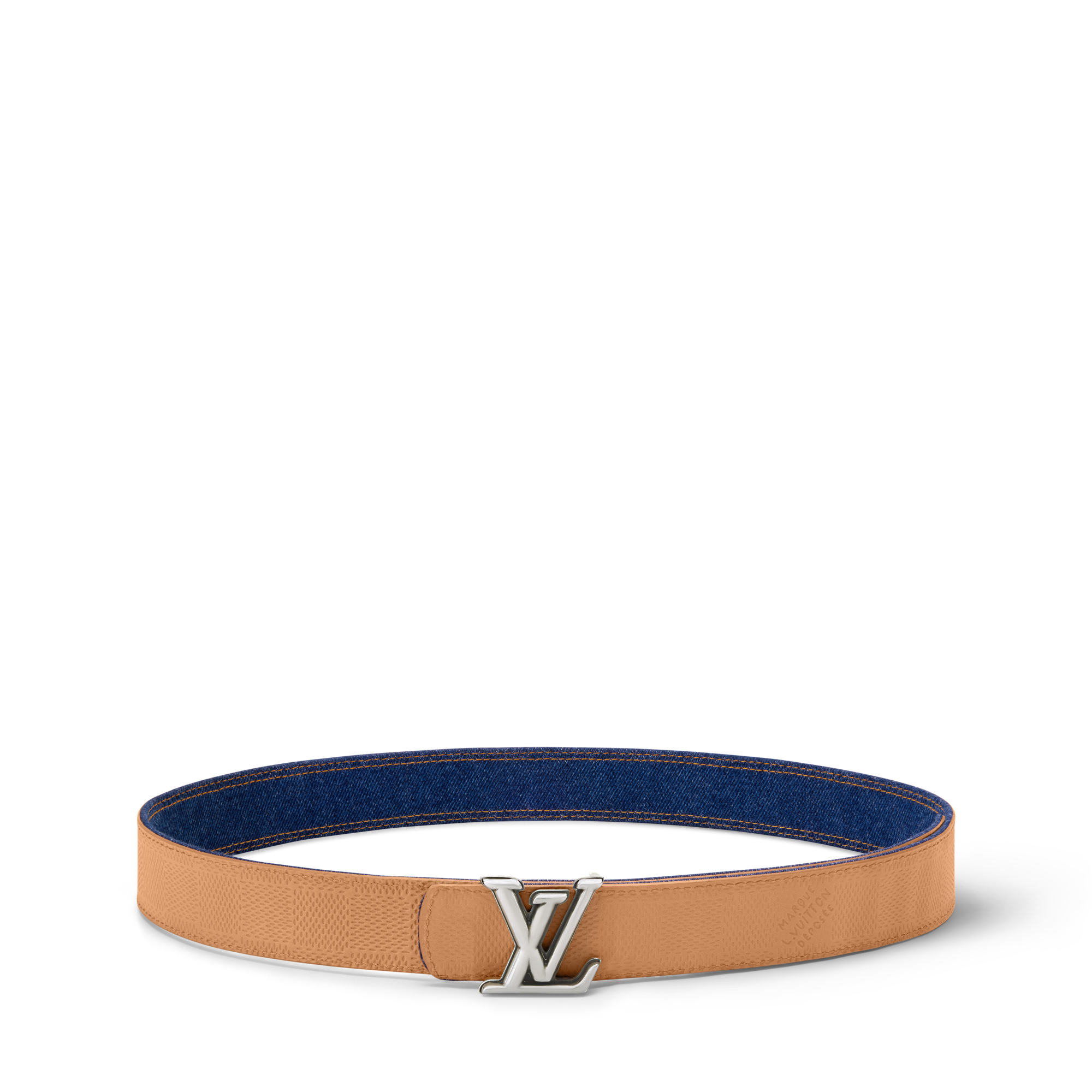 Men - LV Dimension Denim 35MM Reversible Belt  Men Accessories Belts | LOUIS VUITTON (Product zoom)