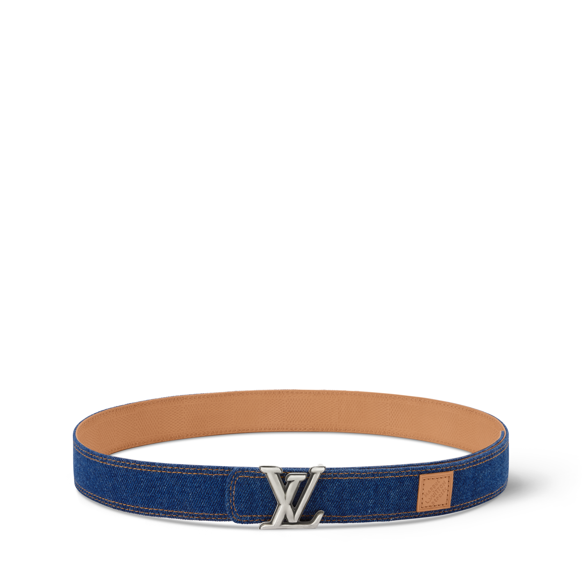 Men - LV Dimension Denim 35MM Reversible Belt  Men Accessories Belts | LOUIS VUITTON (Product zoom)