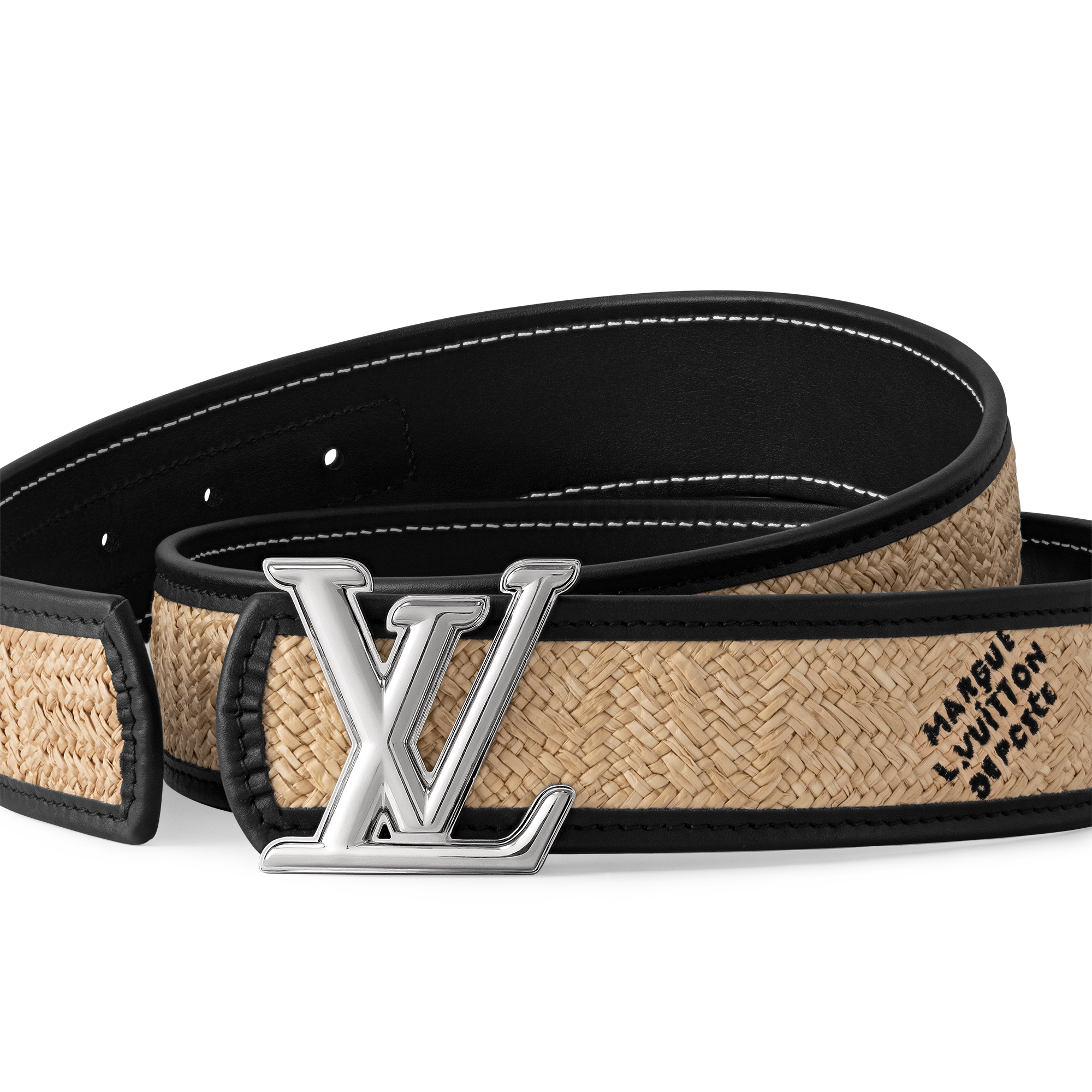 Men - LV Dimension Raffia 40MM Reversible Belt  Men Accessories Belts | LOUIS VUITTON (Product zoom)