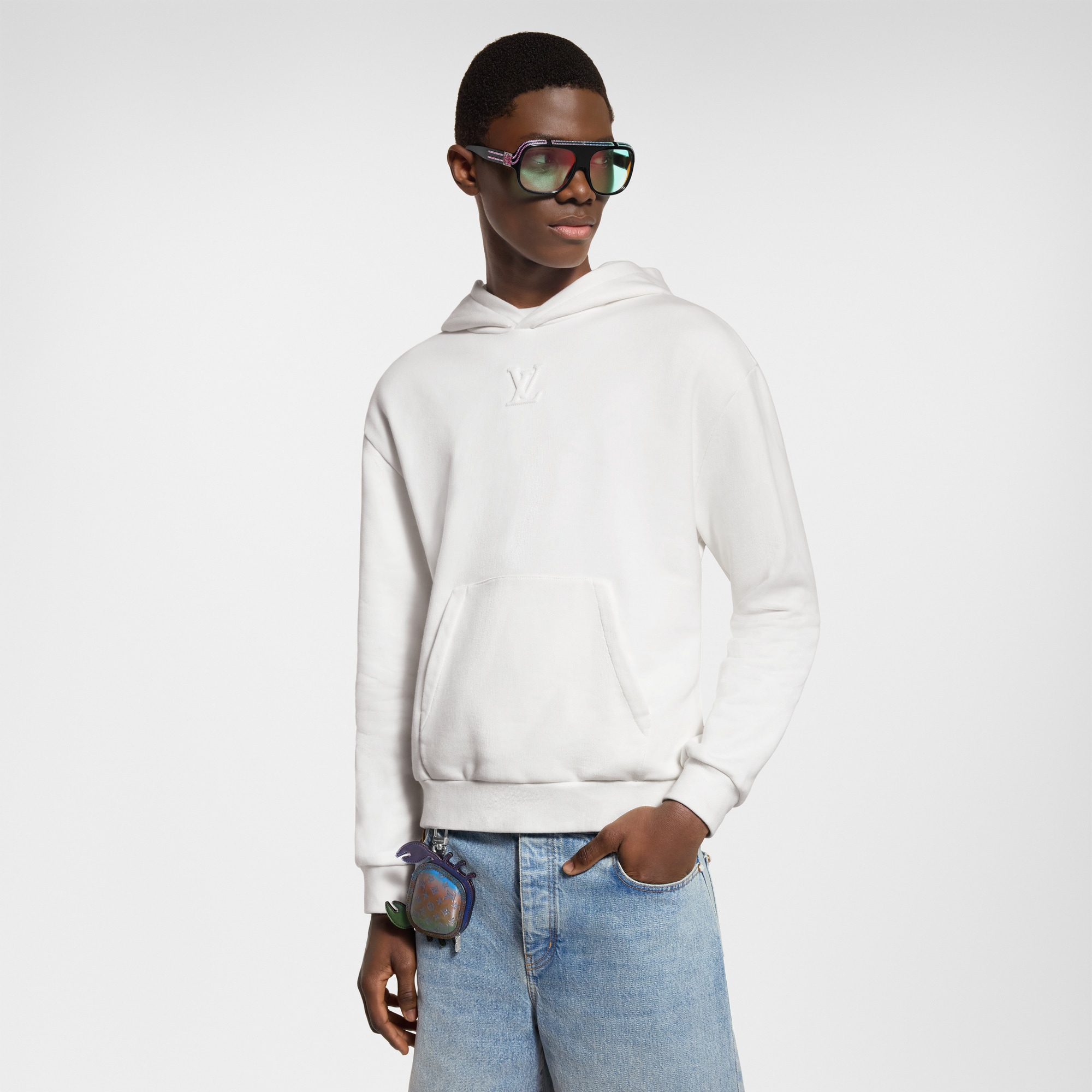 Men - LV Embossed Cotton Hoodie  Men Ready-to-Wear Knitwear and Sweatshirts | LOUIS VUITTON (Product zoom)