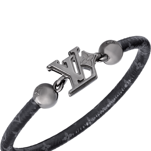 Men - LV Flower Bracelet Monogram Eclipse Canvas Men Fashion Jewellery Bracelets | LOUIS VUITTON (Product zoom)