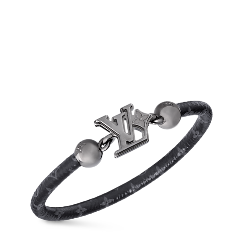 Men - LV Flower Bracelet Monogram Eclipse Canvas Men Fashion Jewellery Bracelets | LOUIS VUITTON (Product zoom)
