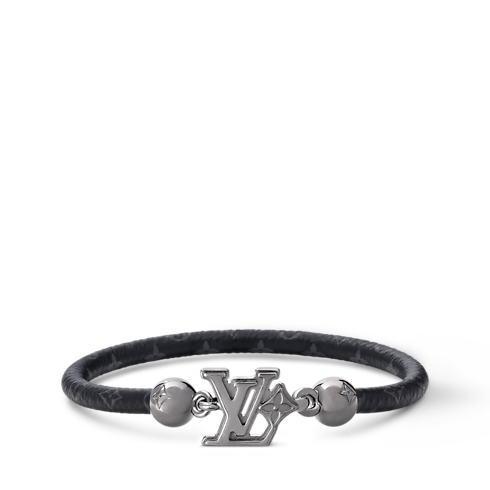 Men - LV Flower Bracelet Monogram Eclipse Canvas Men Fashion Jewellery Bracelets | LOUIS VUITTON (Product zoom)