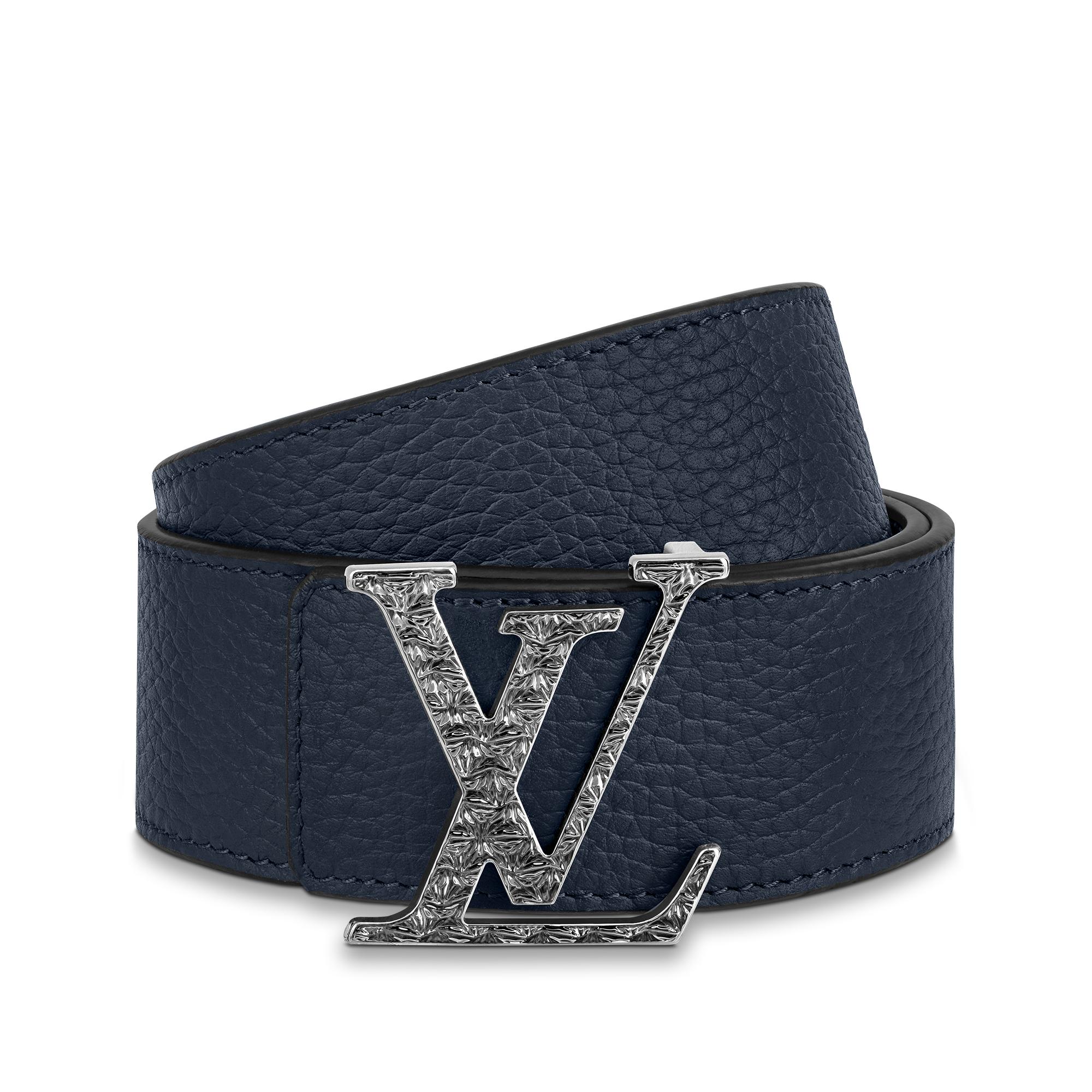 blue and black lv belt