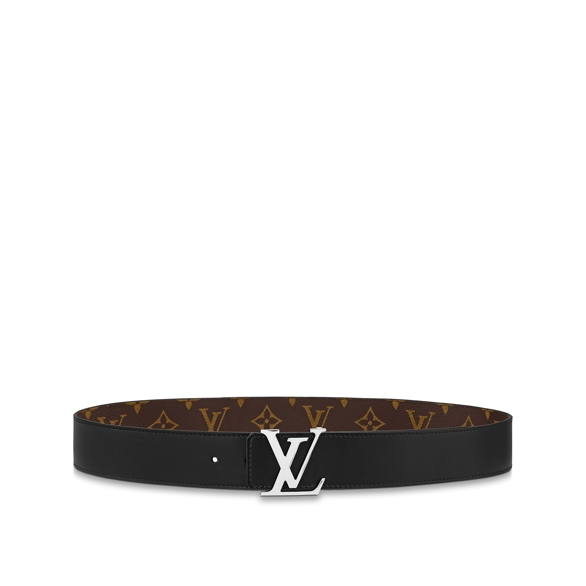 Men - LV Initiales 40MM Reversible Monogram Macassar Canvas Men Accessories Belts | LOUIS VUITTON (Product zoom)