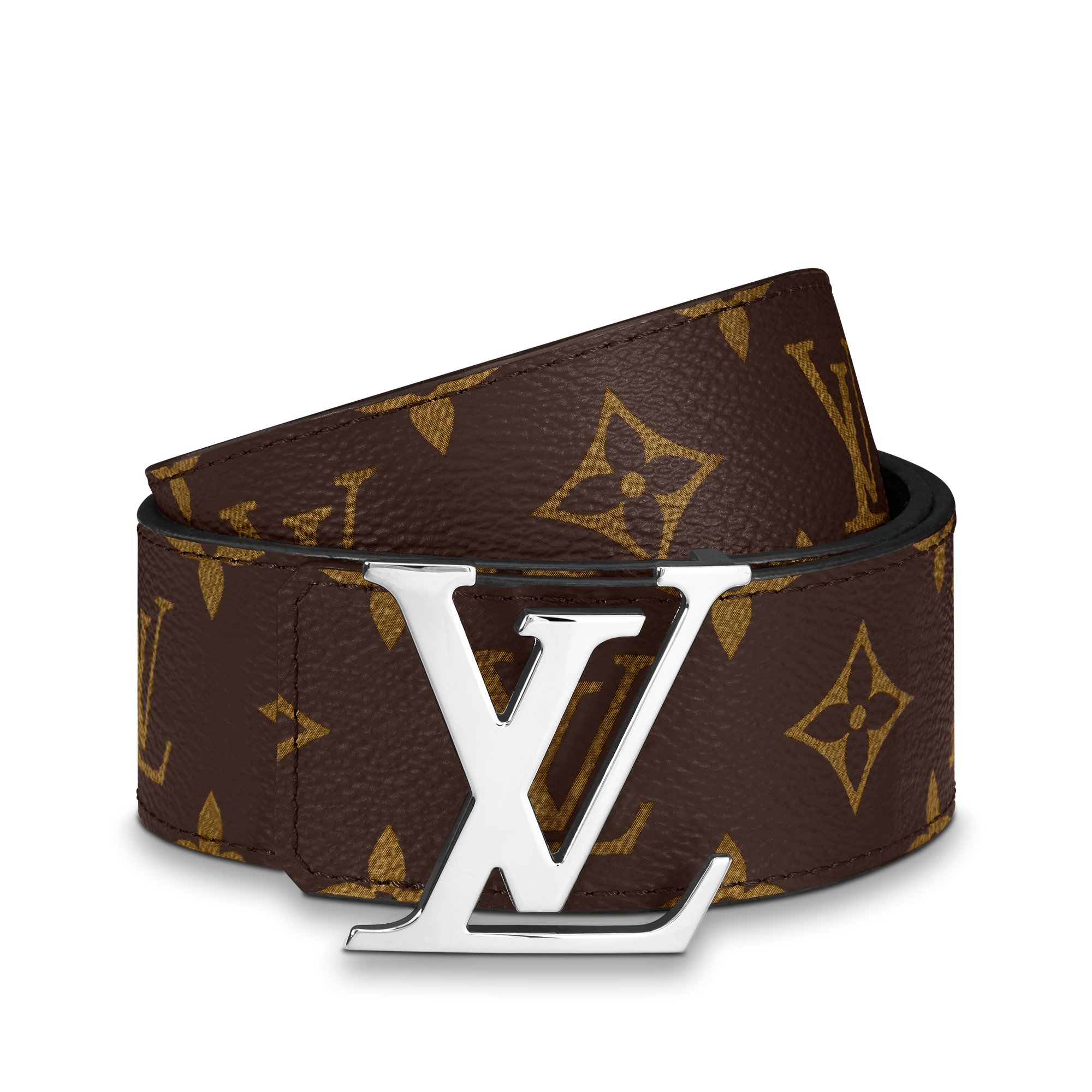 Men - LV Initiales 40MM Reversible Monogram Macassar Canvas Men Accessories Belts | LOUIS VUITTON (Product zoom)