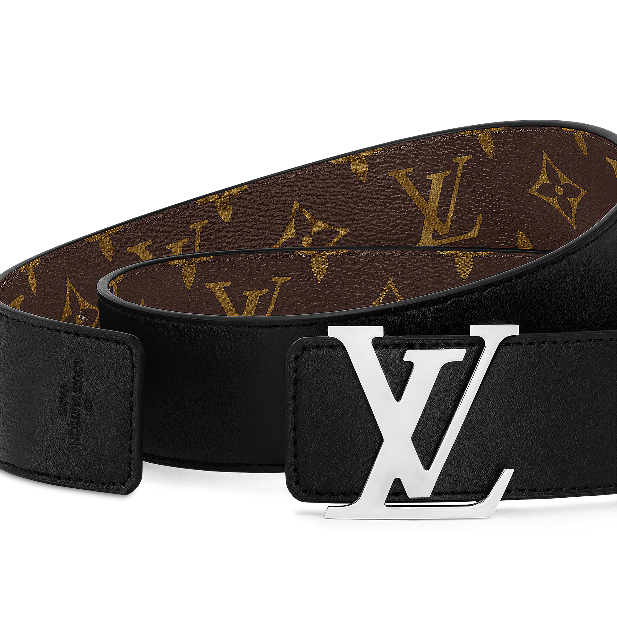 Men - LV Initiales 40MM Reversible Monogram Macassar Canvas Men Accessories Belts | LOUIS VUITTON (Product zoom)
