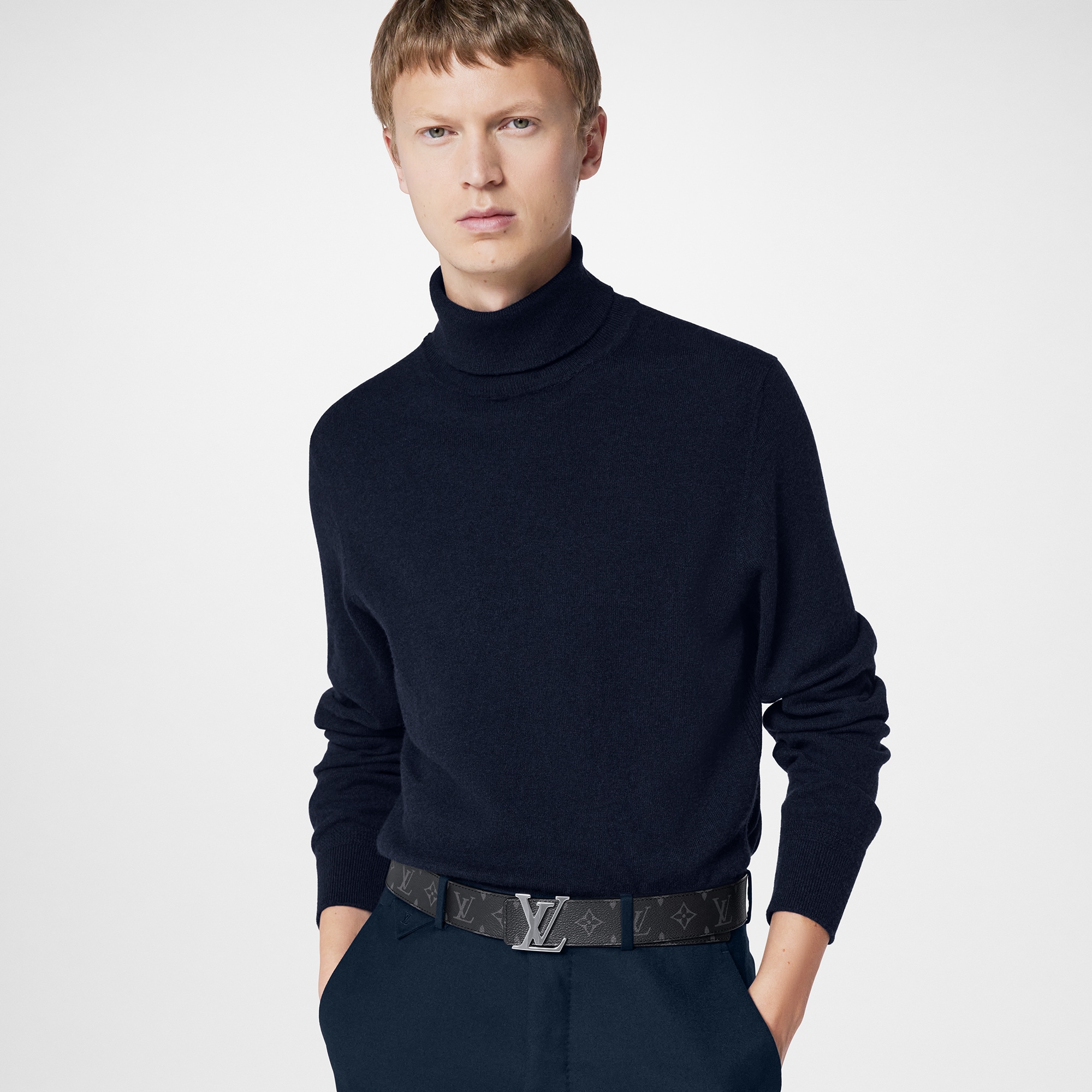 Men - LV Initiales 40MM Reversible Belt Monogram Eclipse Canvas Men Accessories Belts | LOUIS VUITTON (Product zoom)