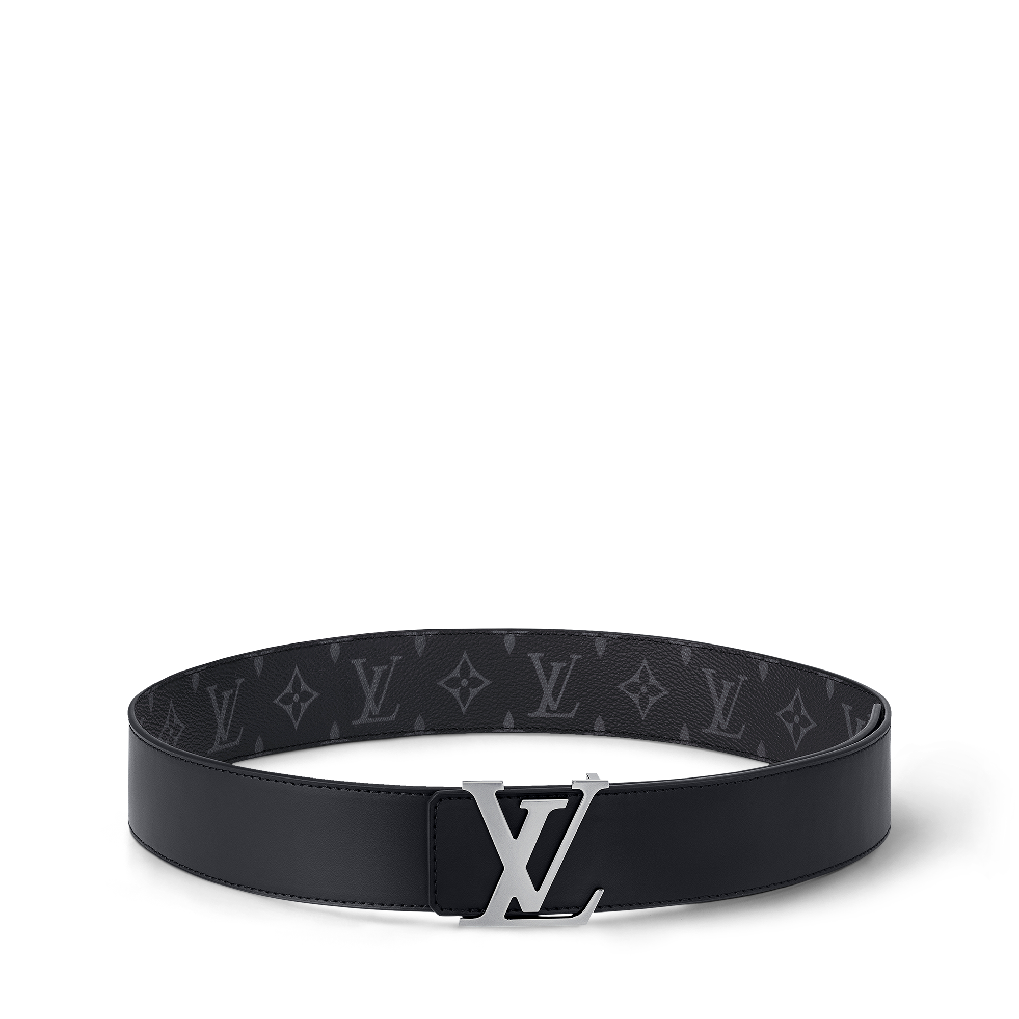 Men - LV Initiales 40MM Reversible Belt Monogram Eclipse Canvas Men Accessories Belts | LOUIS VUITTON (Product zoom)