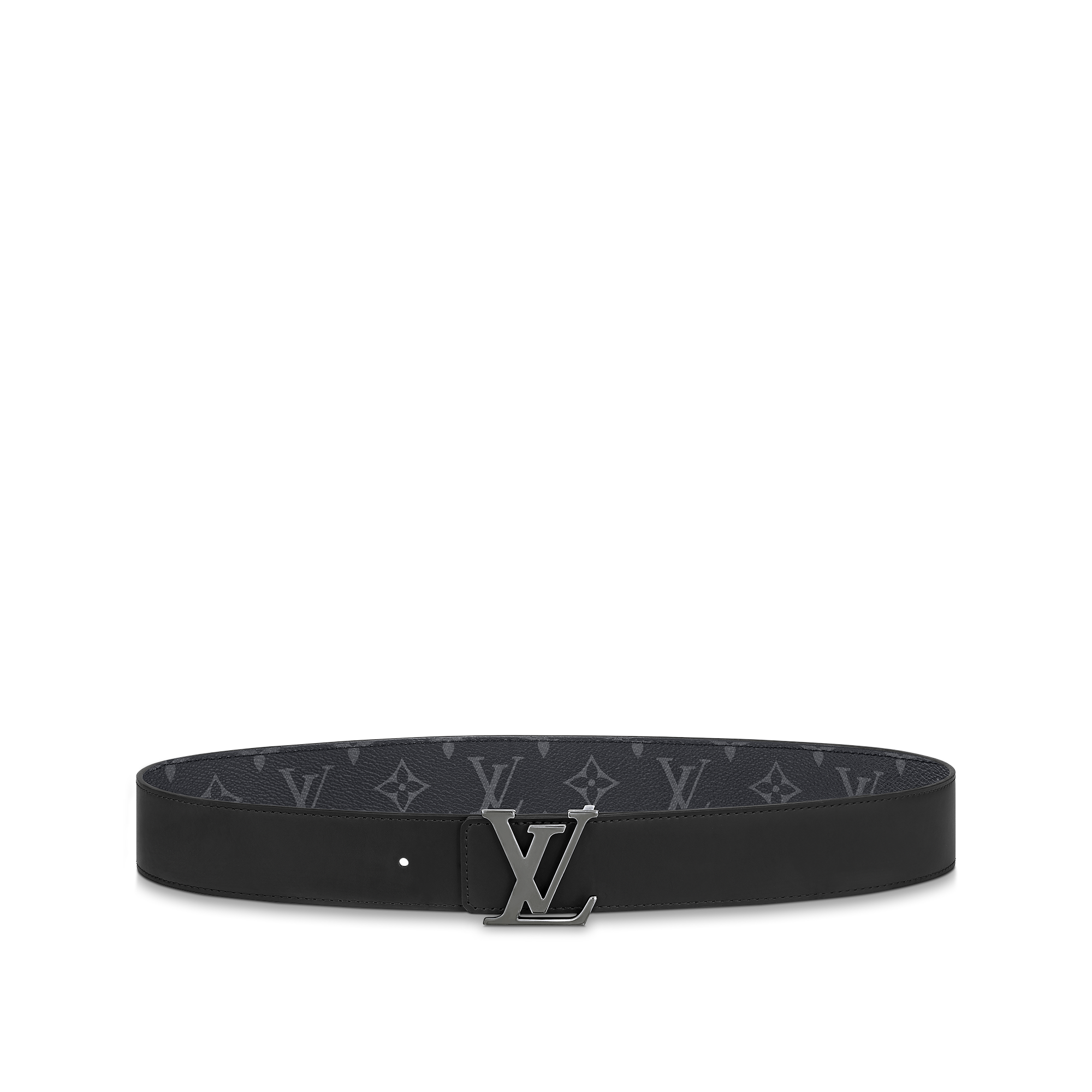 Men - LV Initiales 40MM Reversible Belt Monogram Eclipse Canvas Men Accessories Belts | LOUIS VUITTON (Product zoom)