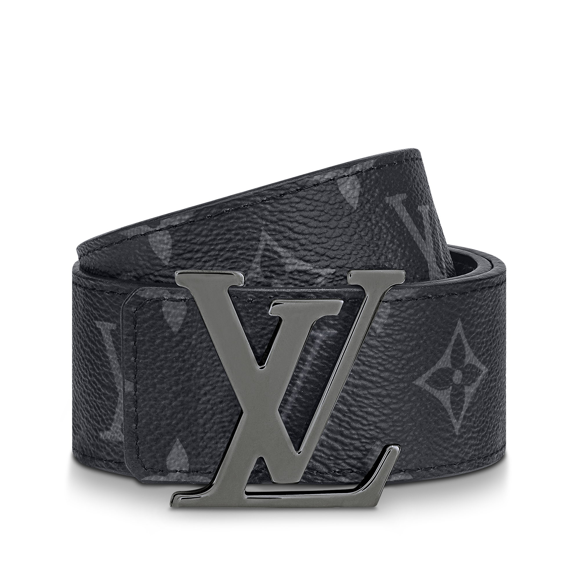 Men - LV Initiales 40MM Reversible Belt Monogram Eclipse Canvas Men Accessories Belts | LOUIS VUITTON (Product zoom)