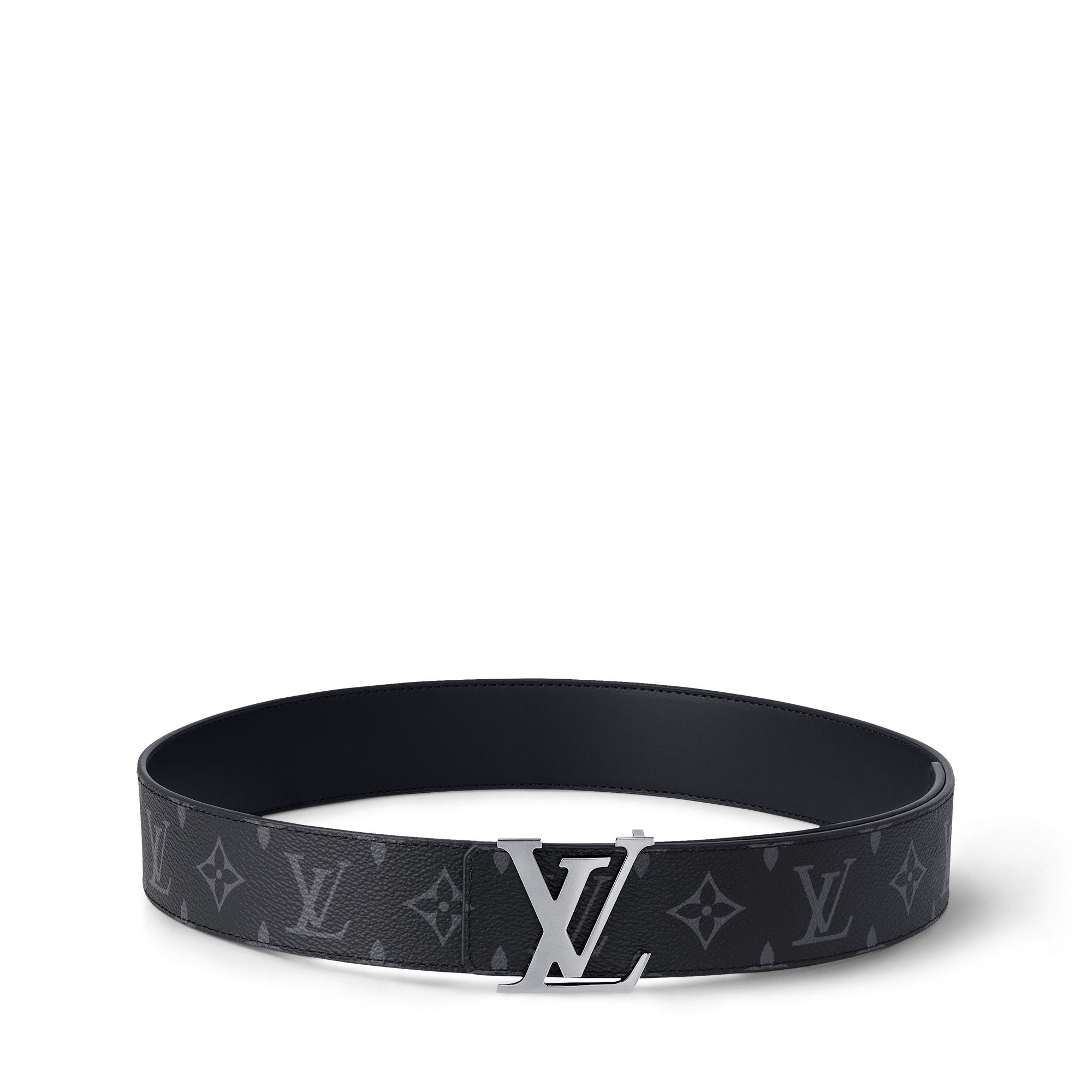 Men - LV Initiales 40MM Reversible Belt Monogram Eclipse Canvas Men Accessories Belts | LOUIS VUITTON (Product zoom)
