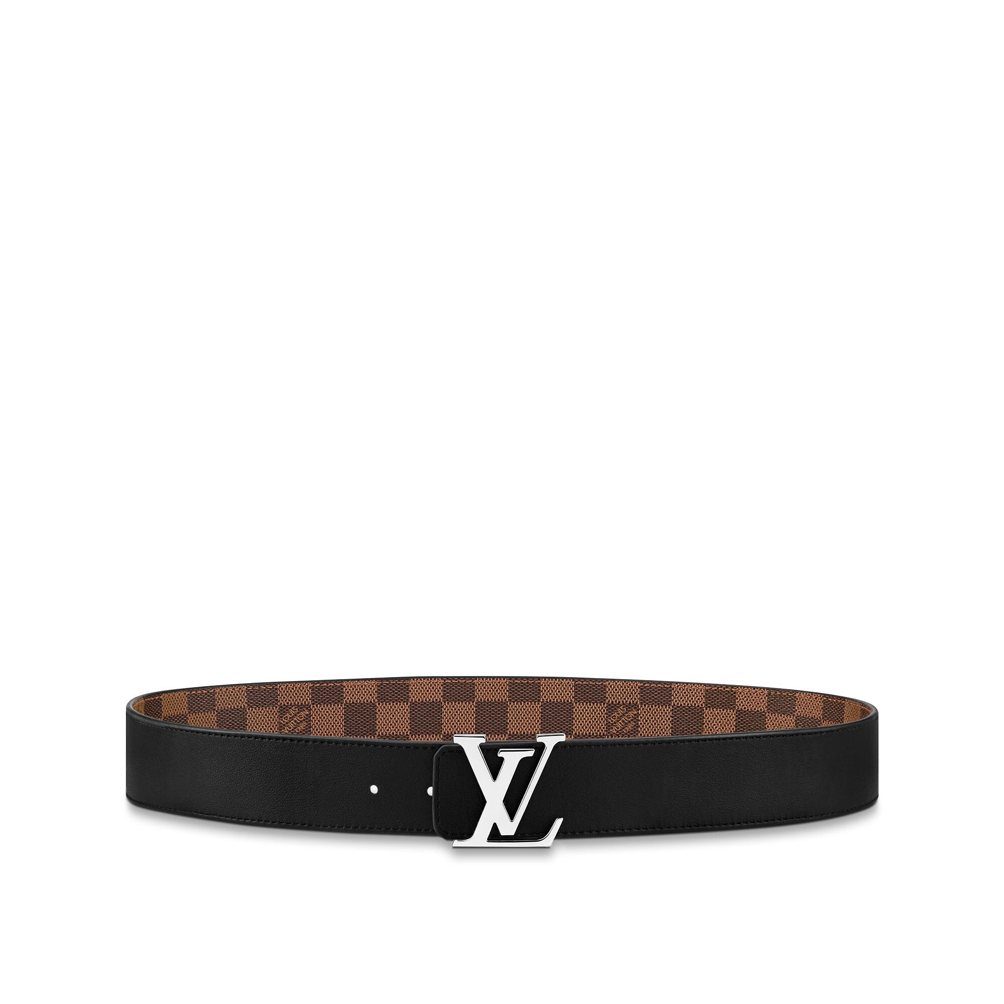 Men - LV Initials 40mm Reversible Belt Damier Graphite Canvas Men Accessories Belts | LOUIS VUITTON (Product zoom)