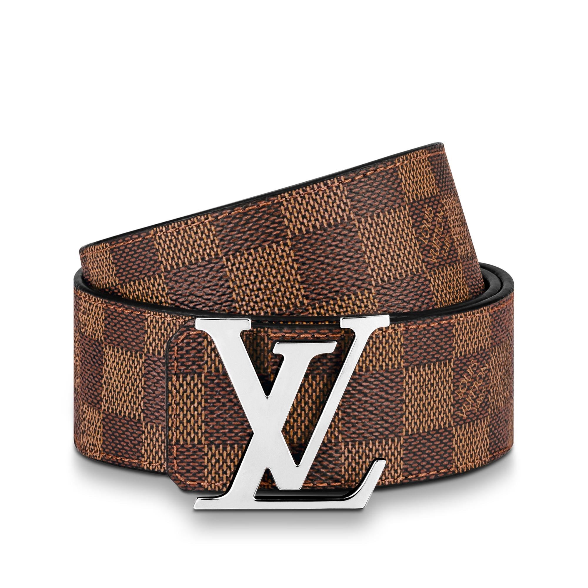 Men - LV Initials 40mm Reversible Belt Damier Graphite Canvas Men Accessories Belts | LOUIS VUITTON (Product zoom)