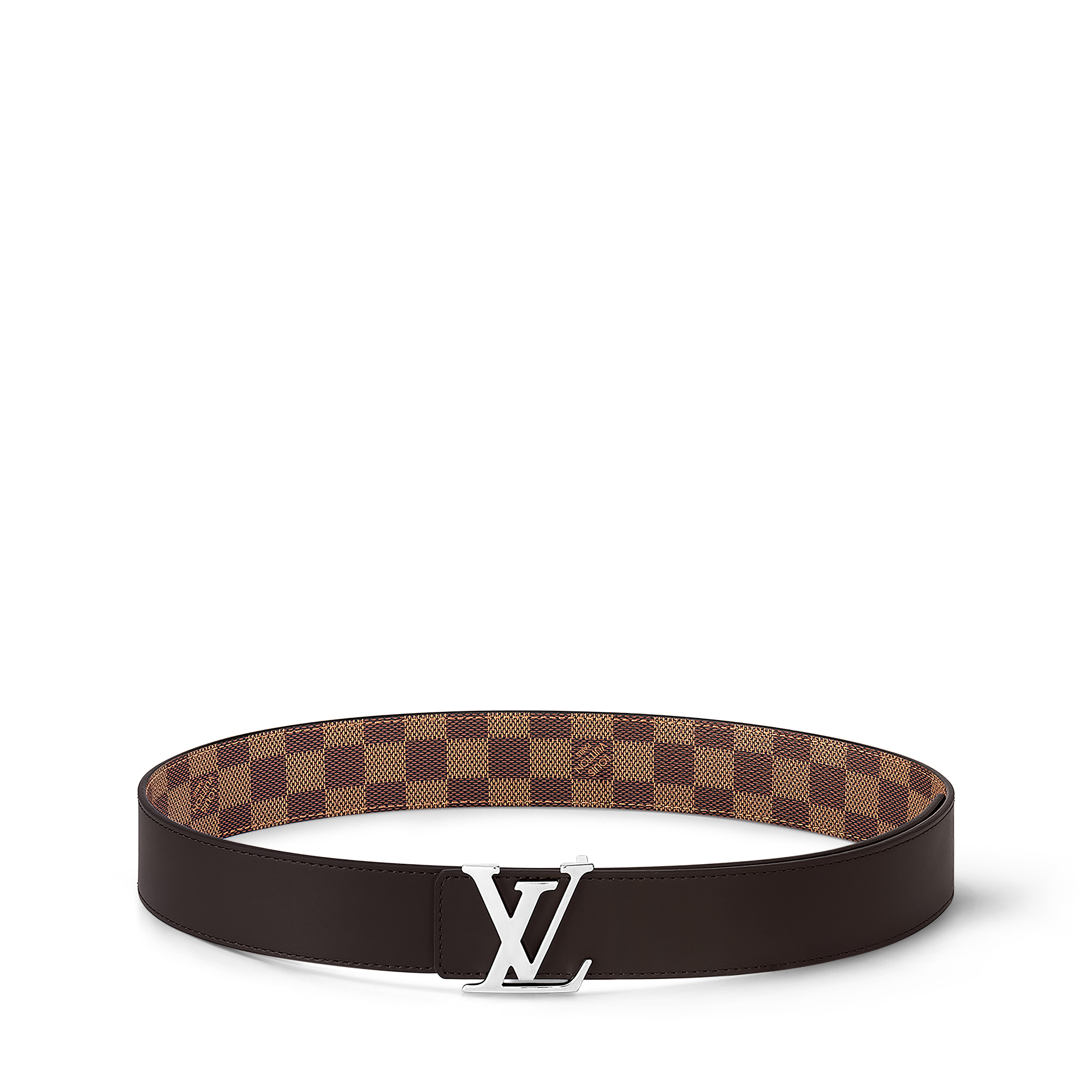 Men - LV Initials 40mm Reversible Belt Damier Graphite Canvas Men Accessories Belts | LOUIS VUITTON (Product zoom)
