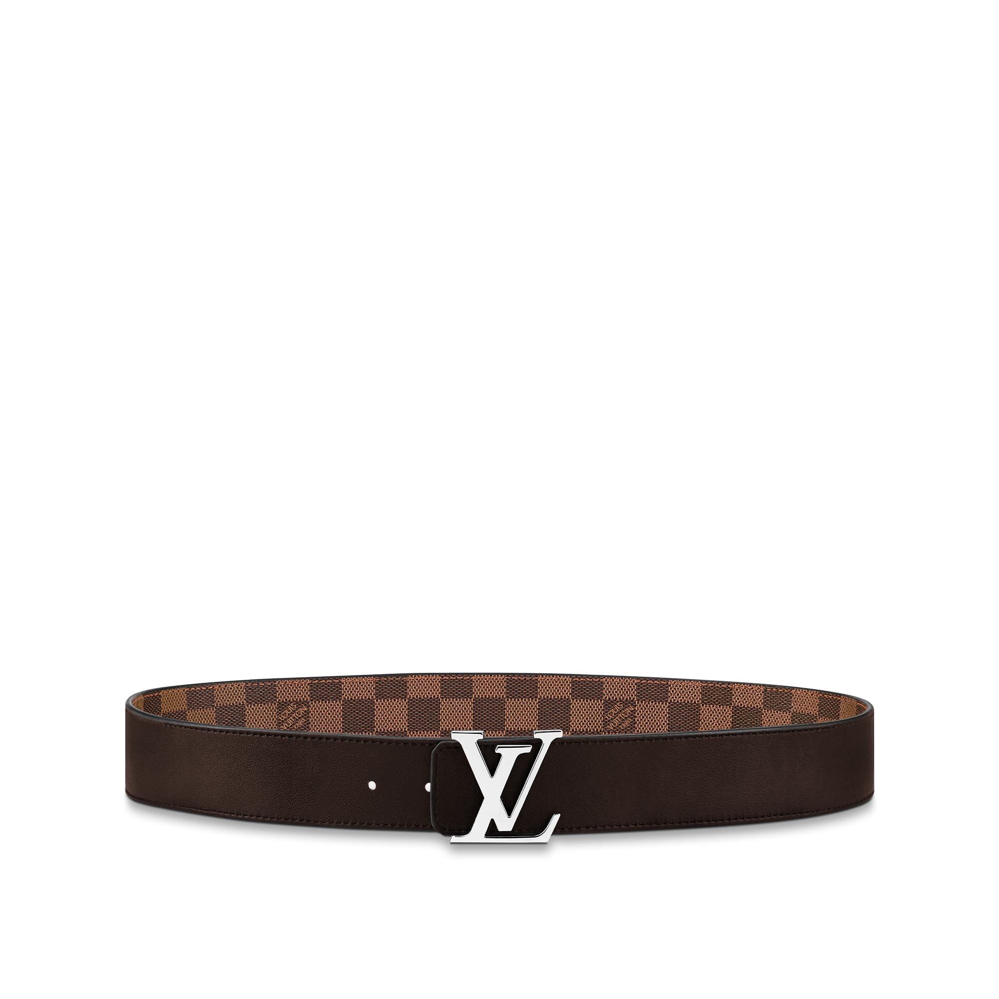 Men - LV Initials 40mm Reversible Belt Damier Graphite Canvas Men Accessories Belts | LOUIS VUITTON (Product zoom)
