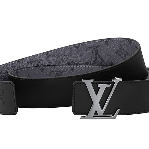 Men - LV Initials 40MM Reversible Belt Monogram Eclipse Reverse Men Accessories Belts | LOUIS VUITTON (Product zoom)