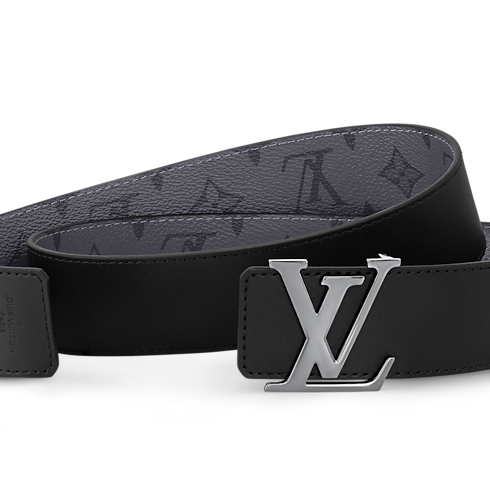 Men - LV Initials 40MM Reversible Belt Monogram Eclipse Reverse Men Accessories Belts | LOUIS VUITTON (Product zoom)