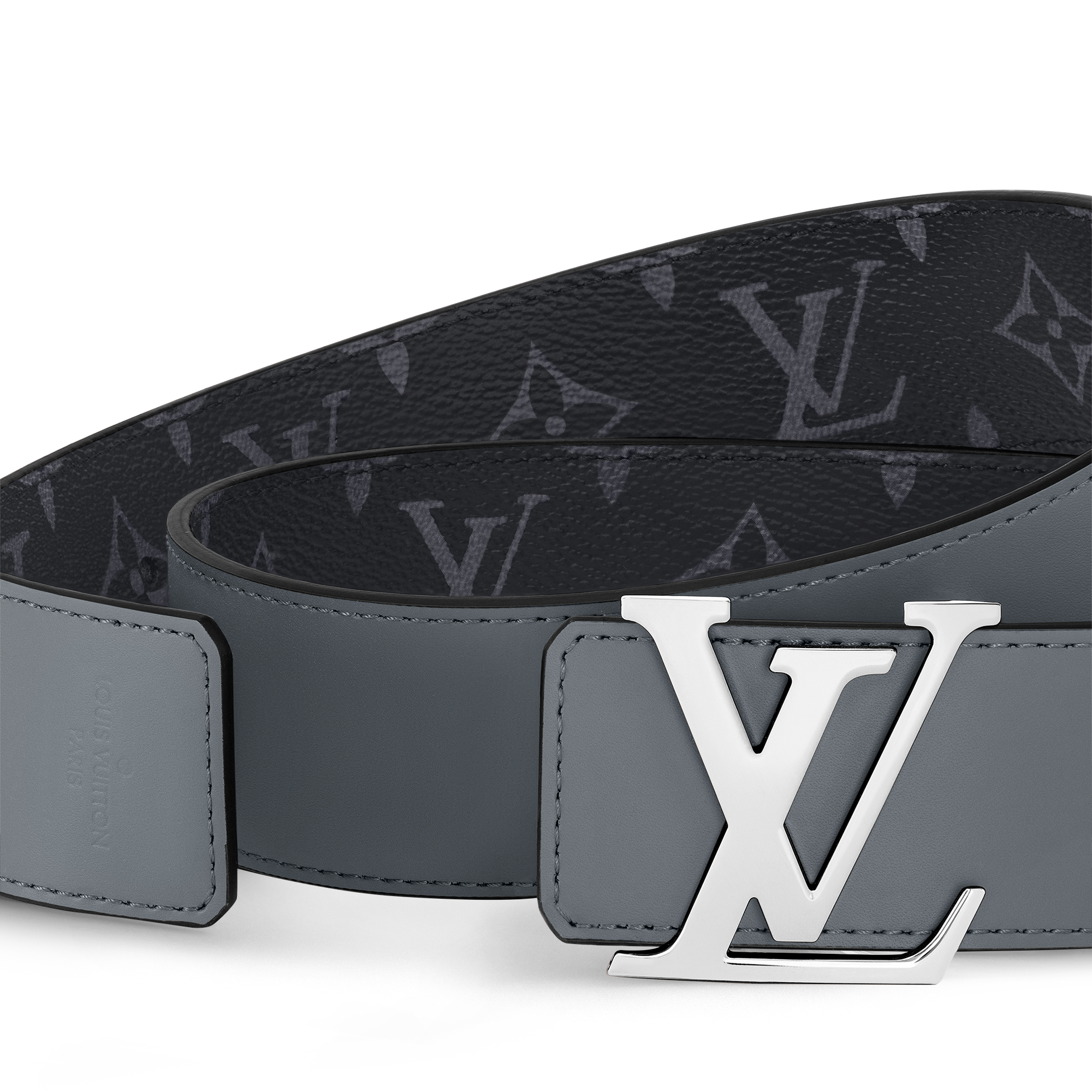 Men - LV Initials 40MM Reversible Belt Monogram Eclipse Canvas Men Accessories Belts | LOUIS VUITTON (Product zoom)