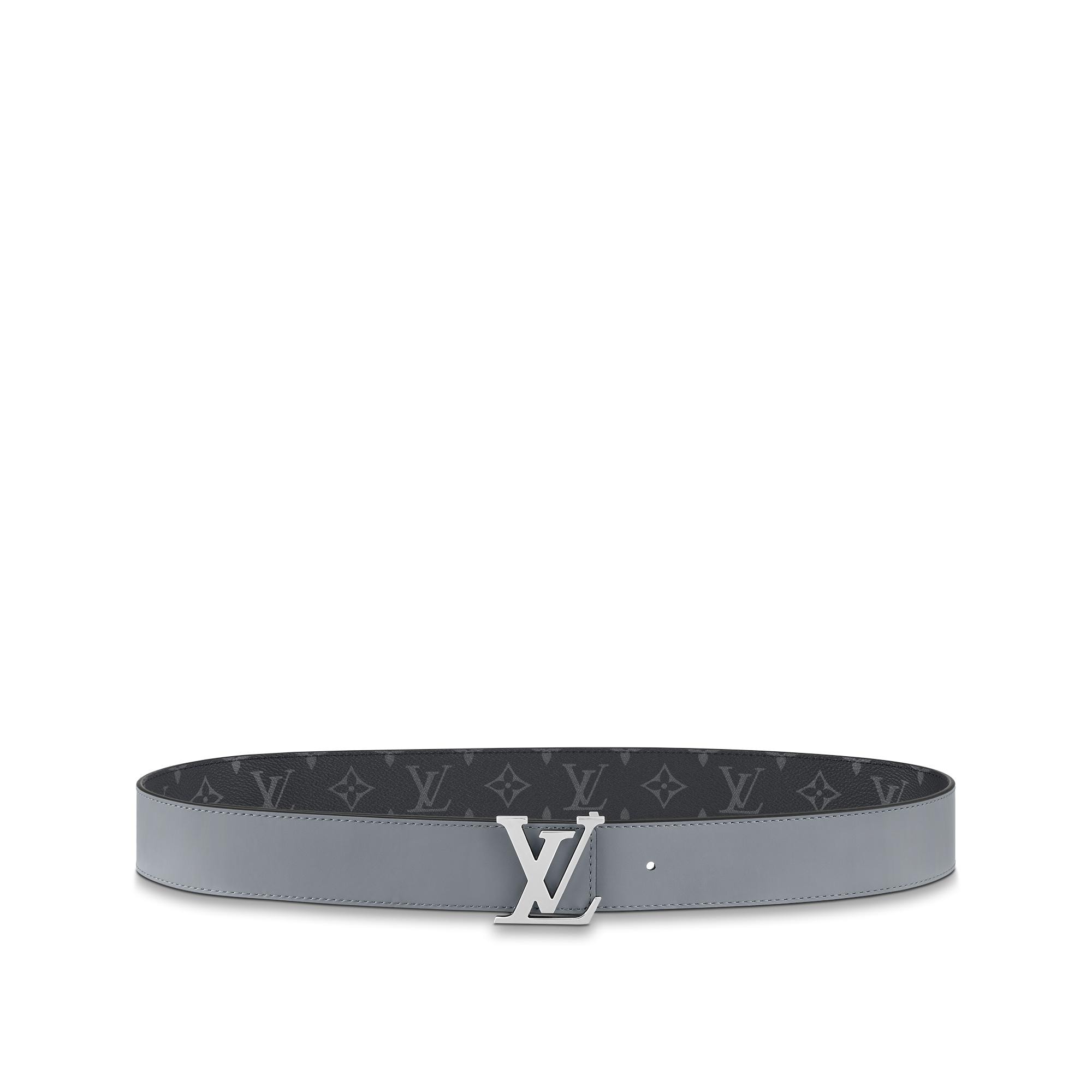 Men - LV Initials 40MM Reversible Belt Monogram Eclipse Canvas Men Accessories Belts | LOUIS VUITTON (Product zoom)