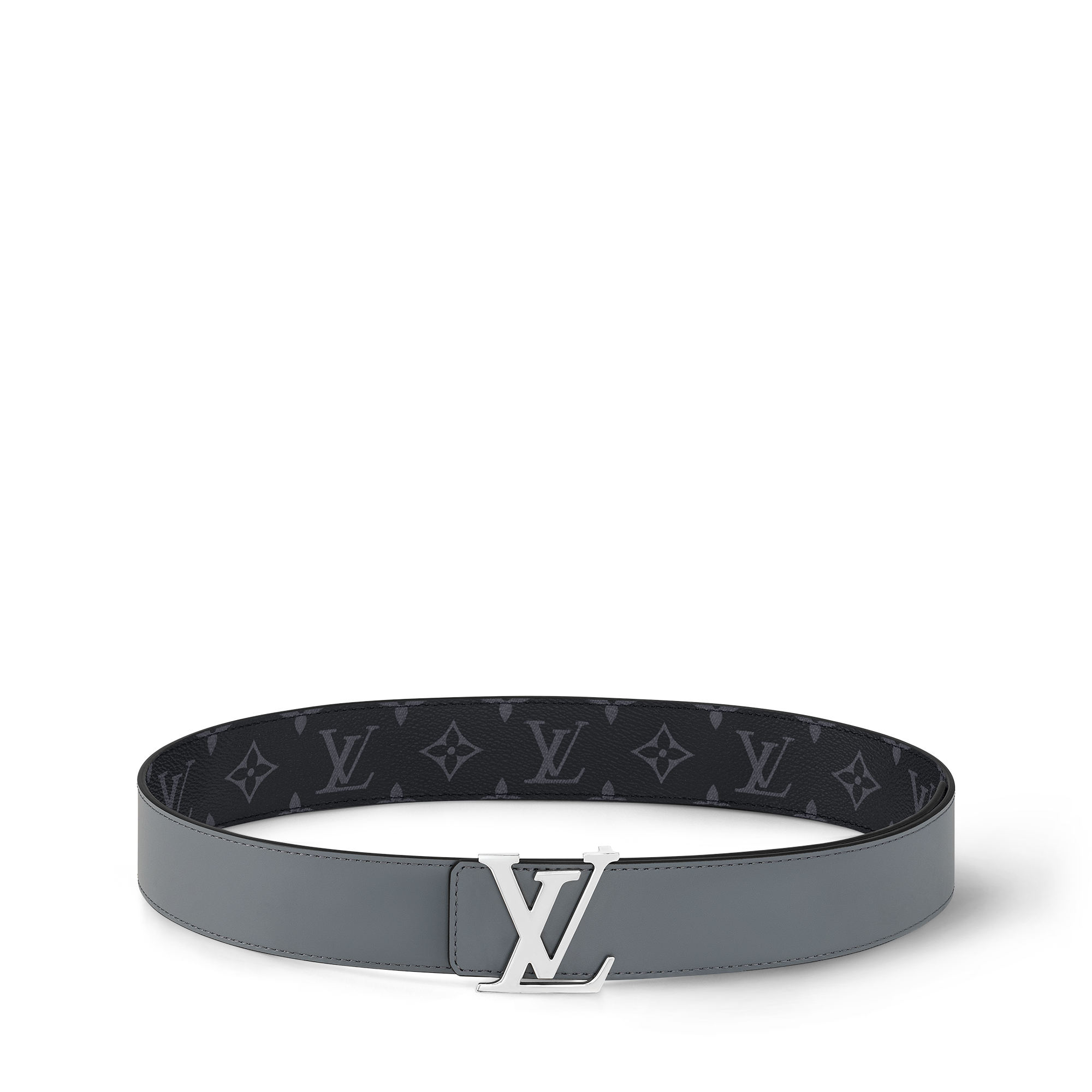 Men - LV Initials 40MM Reversible Belt Monogram Eclipse Canvas Men Accessories Belts | LOUIS VUITTON (Product zoom)