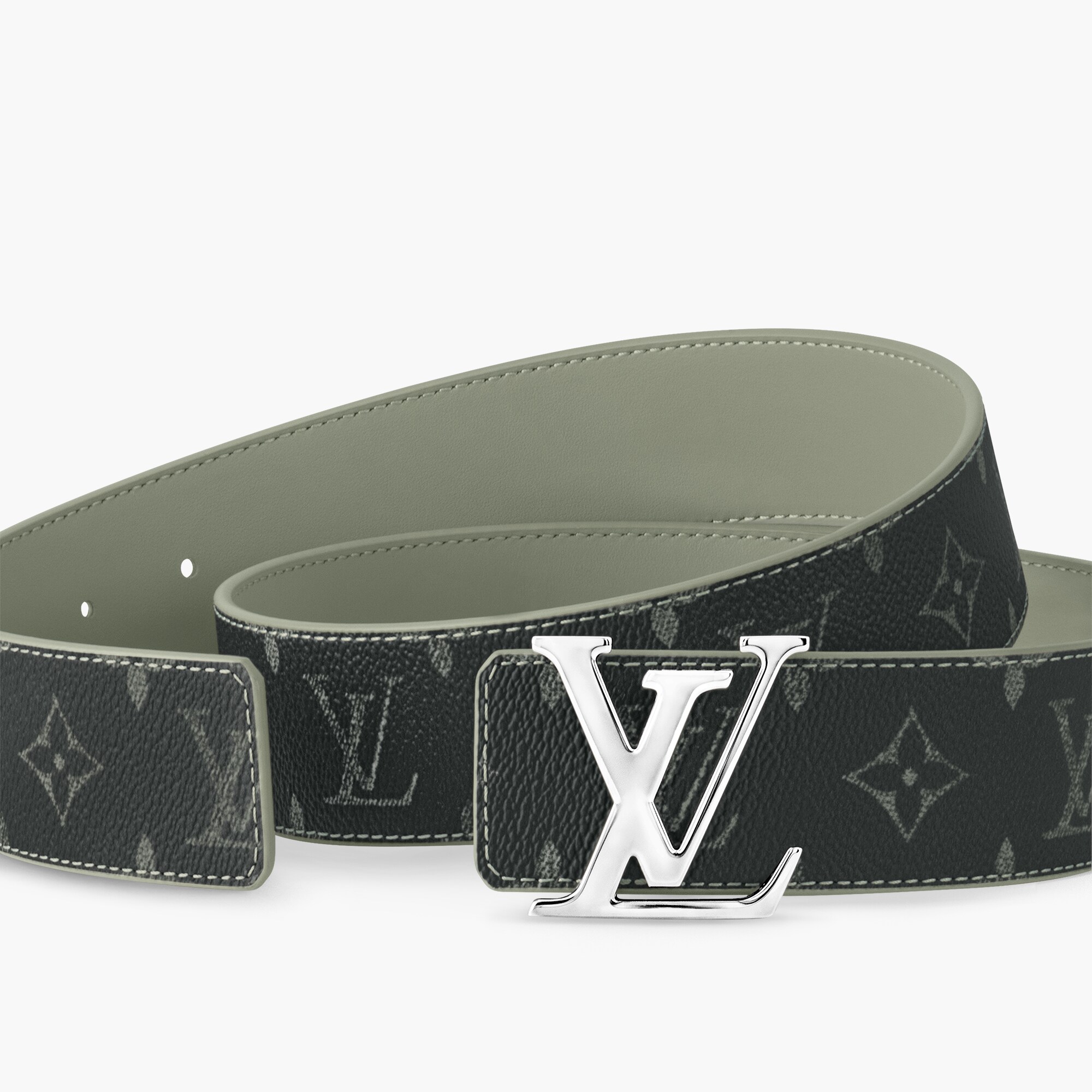 LV Initials 40MM Reversible Belt Luxury Grey LOUIS VUITTON