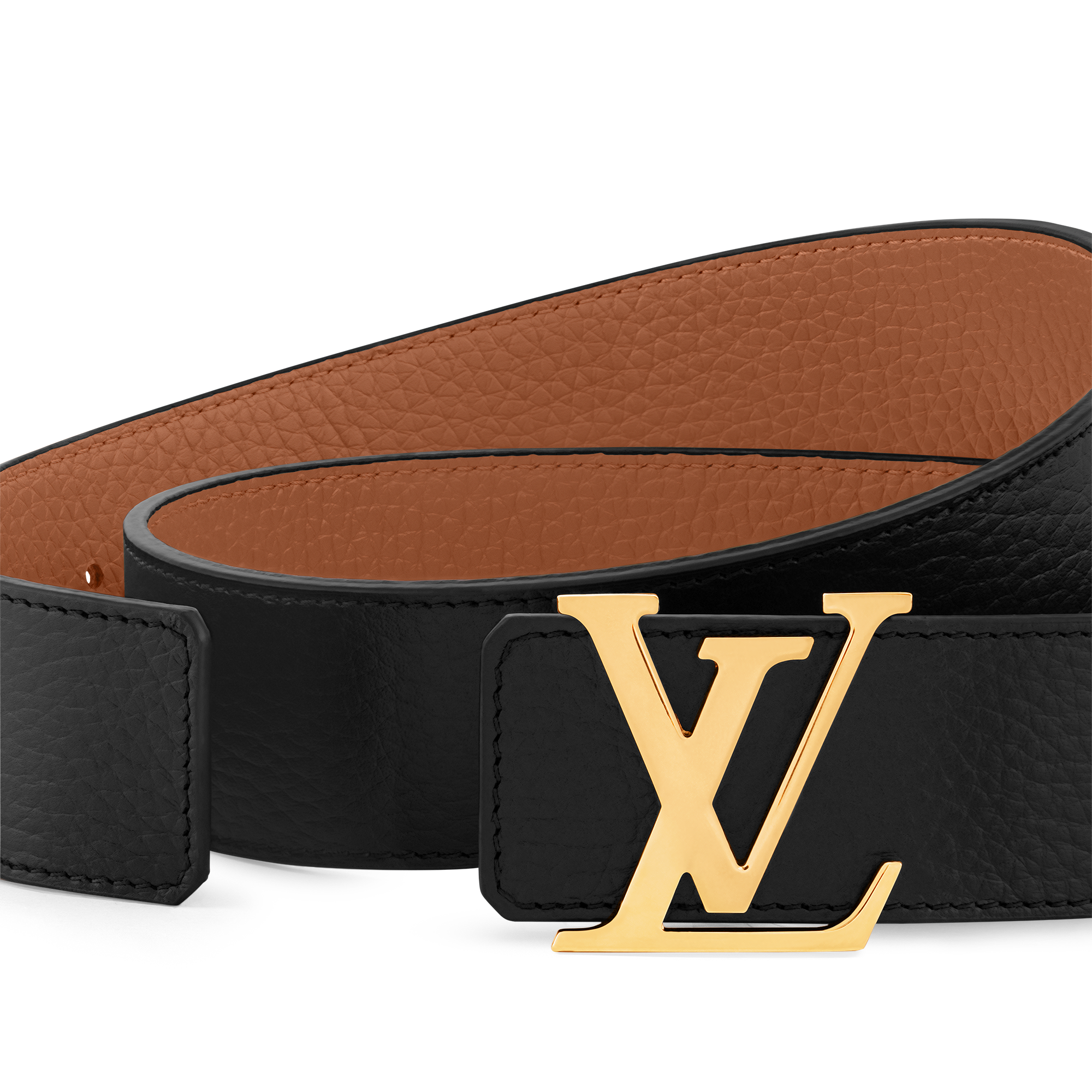 Men - LV Initials 40MM Reversible Belt Taurillon Leather Men Accessories Belts | LOUIS VUITTON (Product zoom)