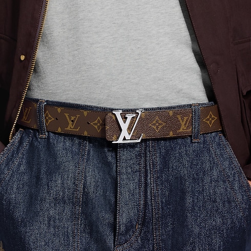 Men - LV Initials Monogram Midnight 40MM Reversible Belt G72 Men Accessories Belts | LOUIS VUITTON (Product zoom)
