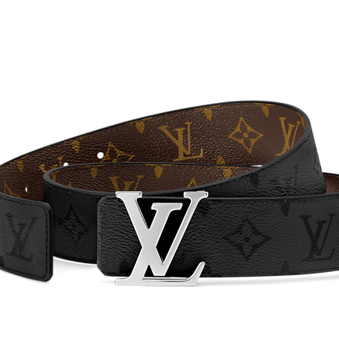 Men - LV Initials Monogram Midnight 40MM Reversible Belt G72 Men Accessories Belts | LOUIS VUITTON (Product zoom)