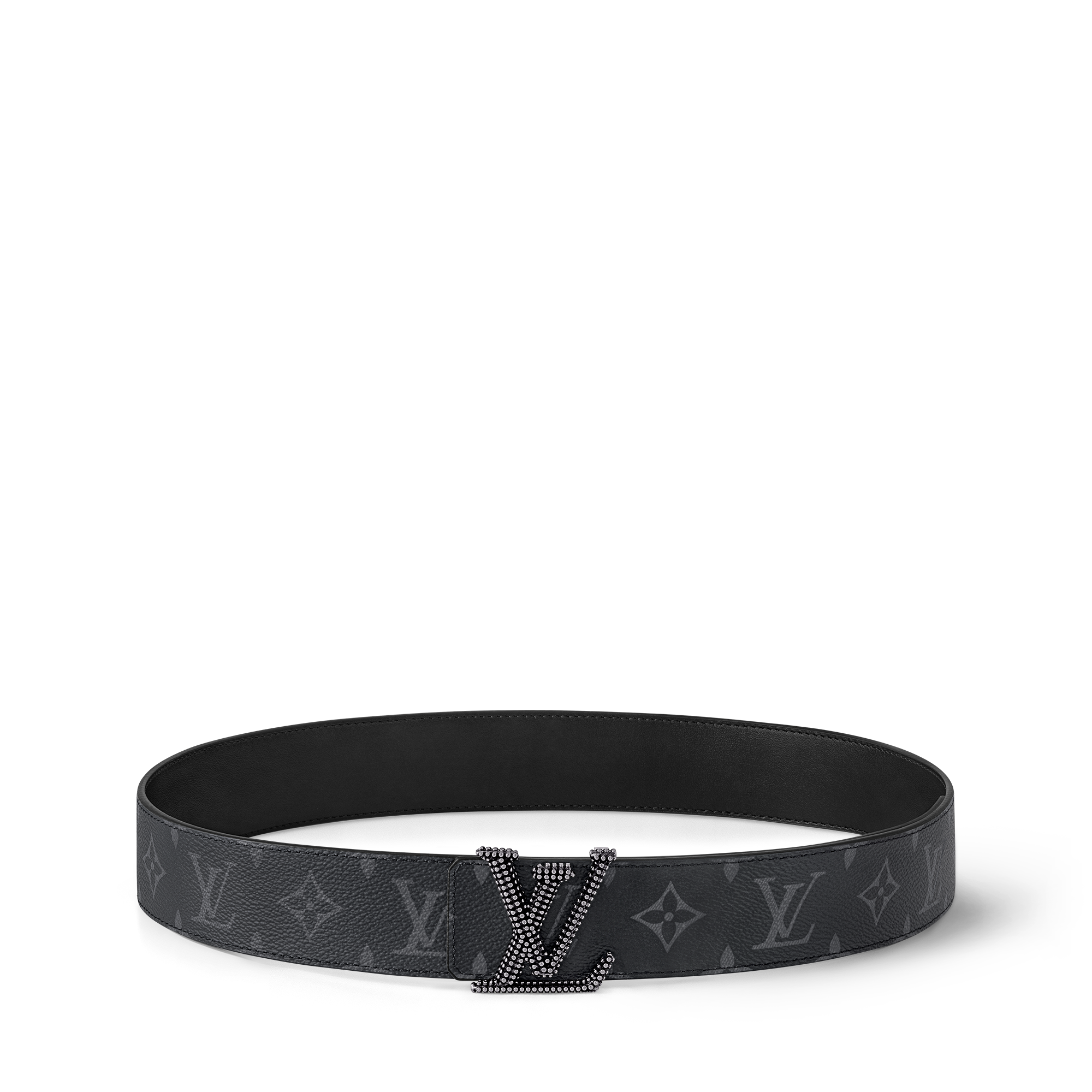 Men - LV Initials Studs 40MM Reversible Belt Monogram Eclipse Canvas Men Accessories Belts | LOUIS VUITTON (Product zoom)