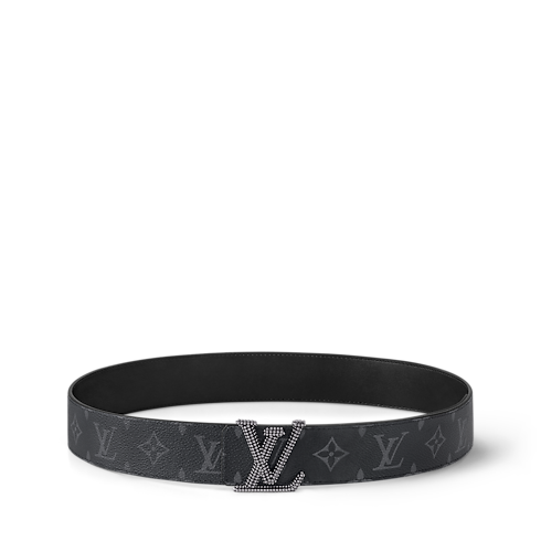 Men - LV Initials Studs 40MM Reversible Belt Monogram Eclipse Canvas Men Accessories Belts | LOUIS VUITTON (Product zoom)