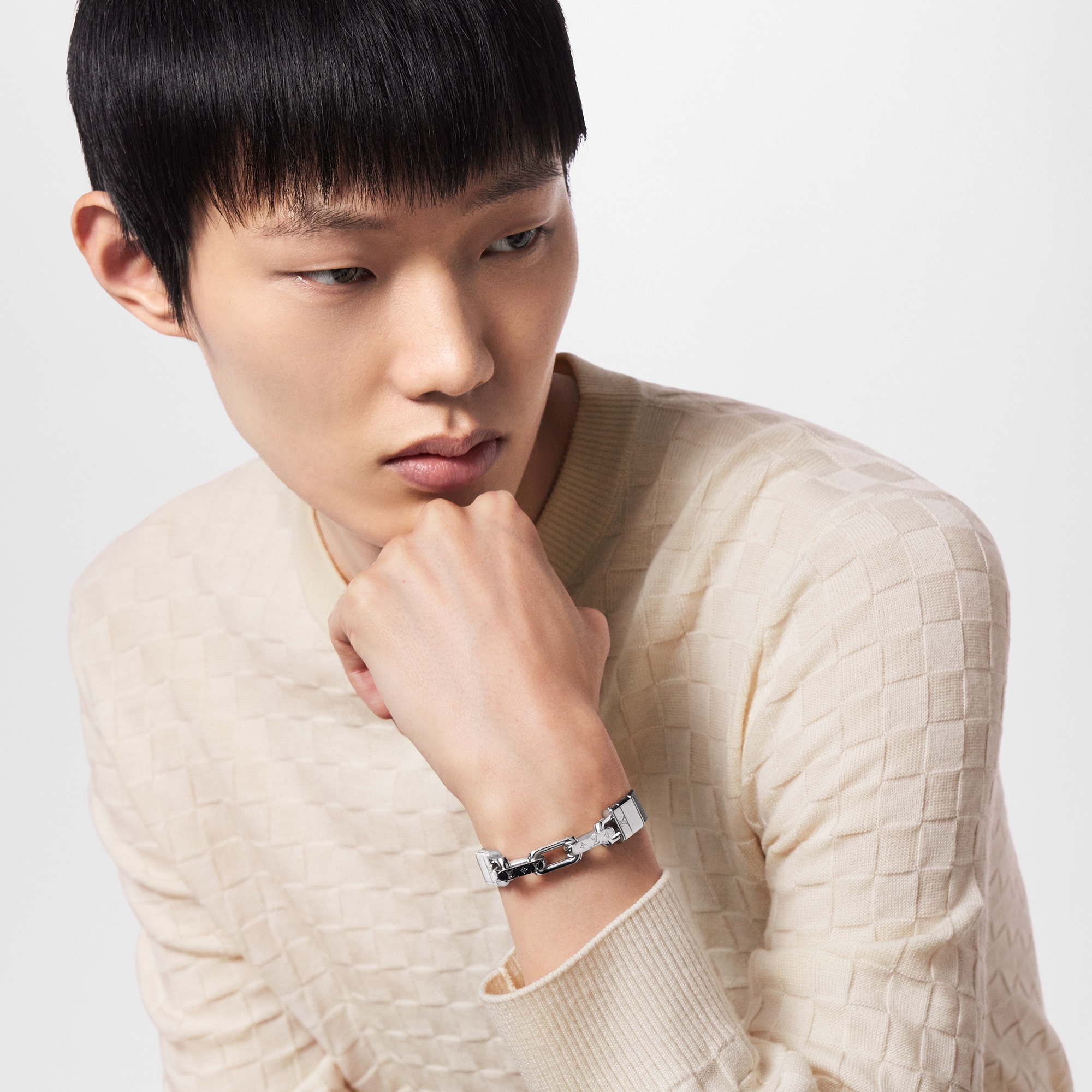 Men - LV Links Bracelet Monogram Canvas Men Fashion Jewellery Bracelets | LOUIS VUITTON (Product zoom)