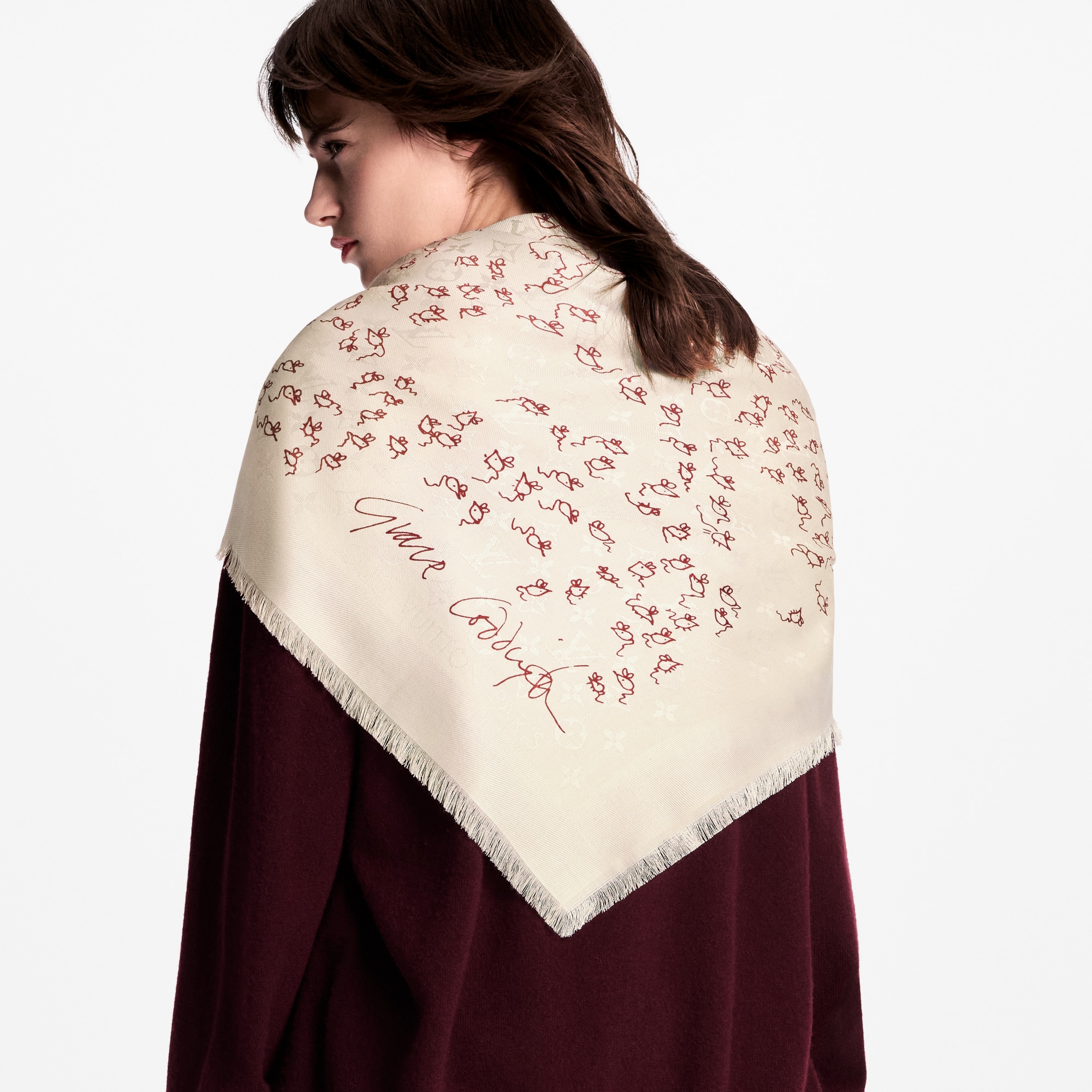 Women - LV Mice Monogram Classique Shawl S00 Women Accessories Shawls and Stoles | LOUIS VUITTON (Product zoom)