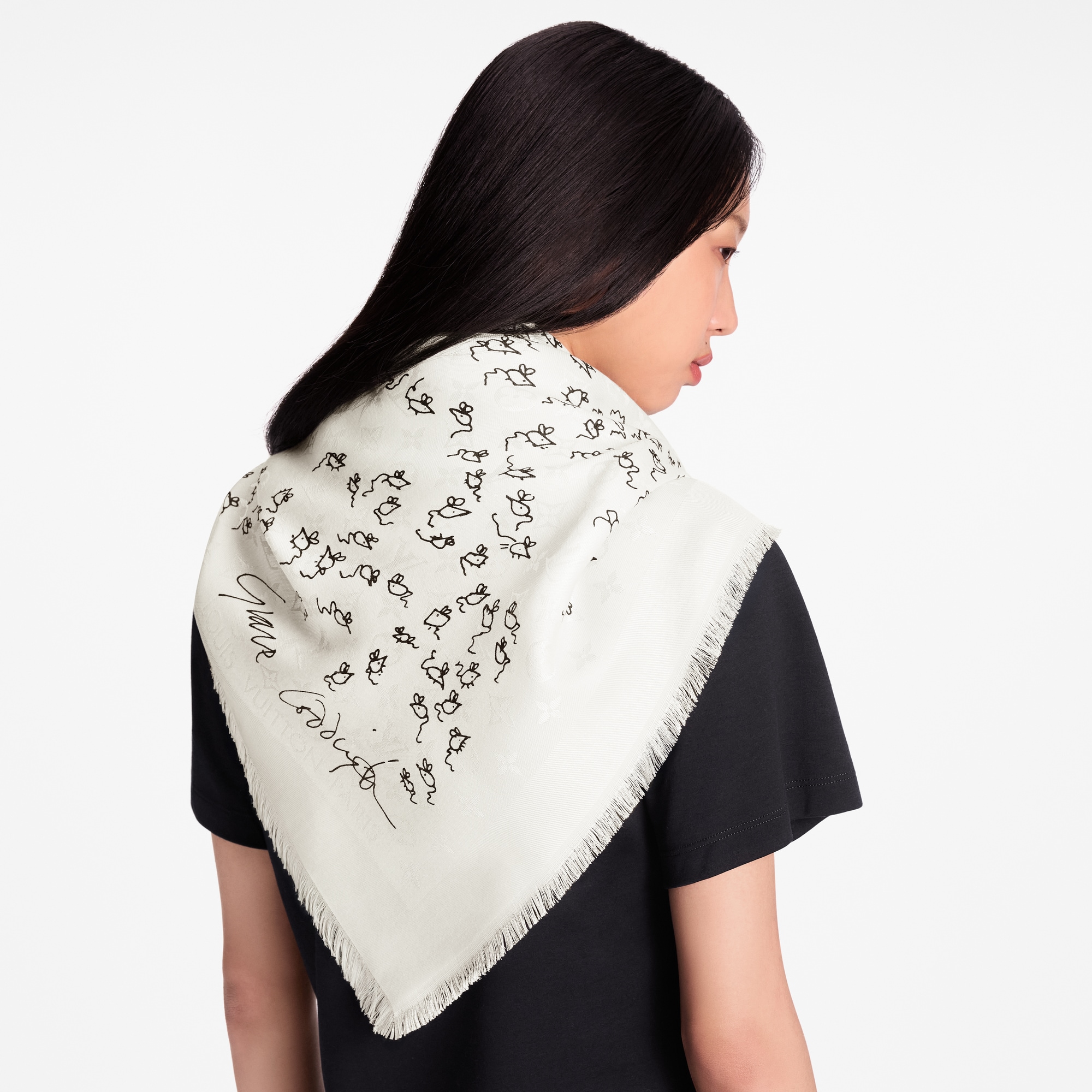 Women - LV Mice Monogram Classique Shawl S00 Women Accessories Shawls and Stoles | LOUIS VUITTON (Product zoom)