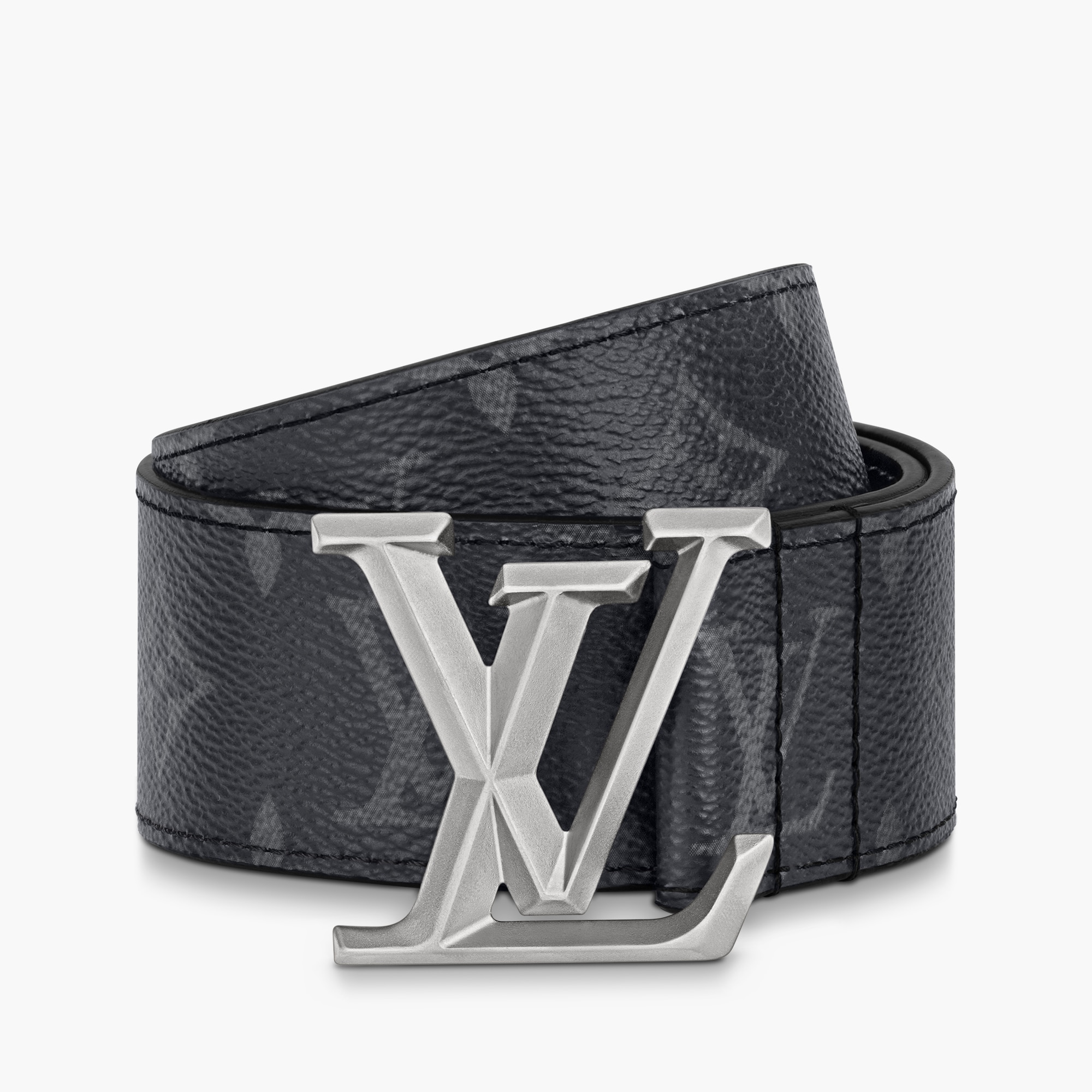 LV Pyramide 40MM Belt Luxury Monogram Eclipse Canvas Grey - Main Image