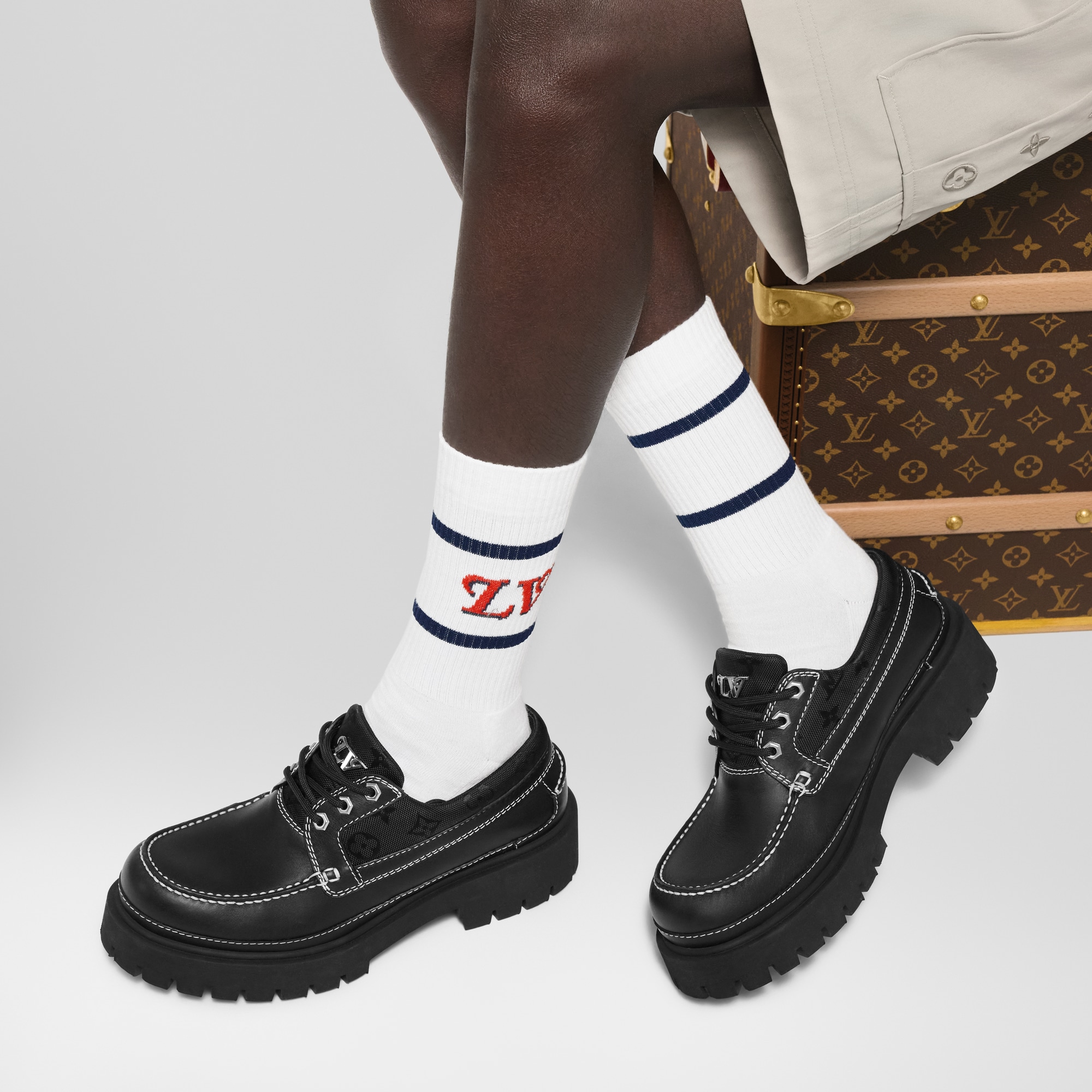 Men - LV Remix Boat Shoes  Men Shoes Lace-Ups and Buckle Shoes | LOUIS VUITTON (Product zoom)