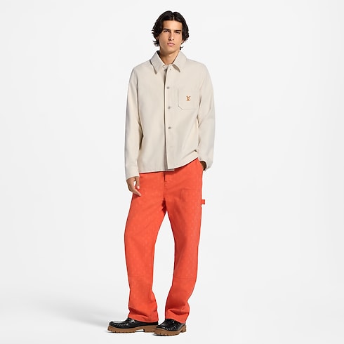 LV Signature Cotton-Silk Overshirt worn view