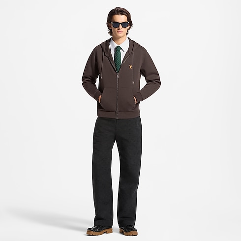LV Signature Zip Hoodie worn view