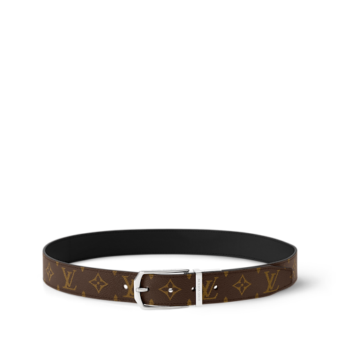 Men - LV Slender 35MM Reversible Belt Monogram Canvas Men Accessories Belts | LOUIS VUITTON (Product zoom)