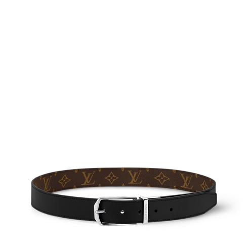 Men - LV Slender 35MM Reversible Belt Monogram Canvas Men Accessories Belts | LOUIS VUITTON (Product zoom)