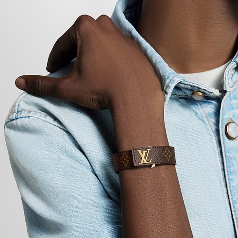 Men - LV Slim Bracelet Monogram Canvas Men Fashion Jewellery Bracelets | LOUIS VUITTON (Product zoom)