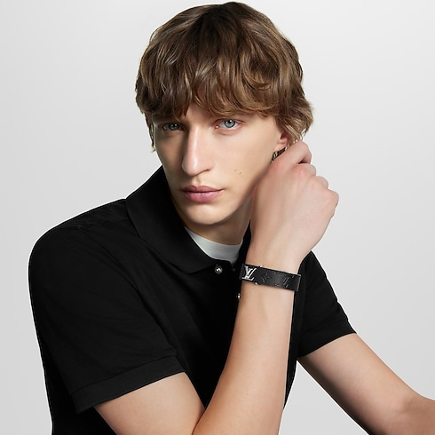 Men - LV Slim Shadow Bracelet Monogram Shadow Men Fashion Jewellery Bracelets | LOUIS VUITTON (Product zoom)