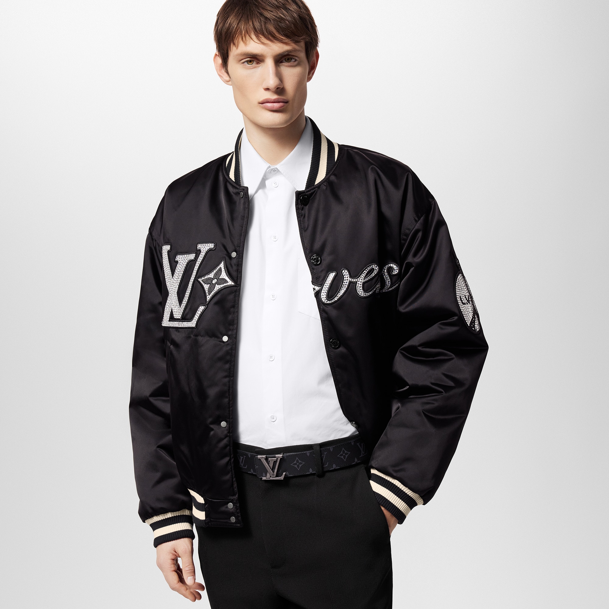 Men - LV Stitch 40MM Reversible Belt Monogram Eclipse Canvas Men Accessories Belts | LOUIS VUITTON (Product zoom)