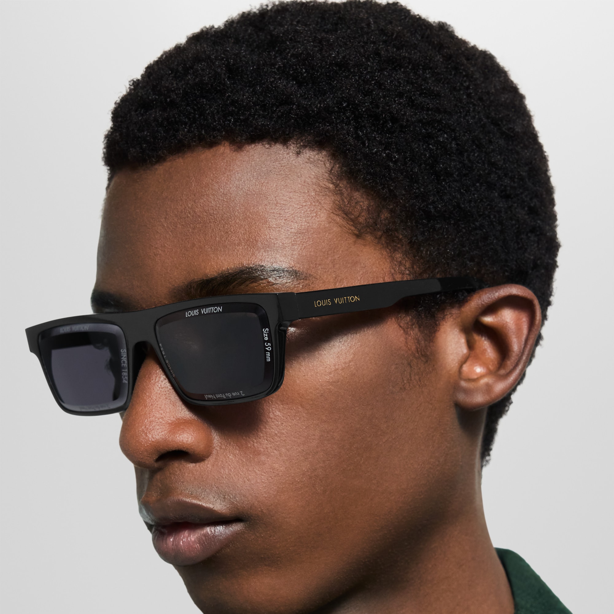 LV Super Vision Daily Low Square Sunglasses Luxury S00 Black