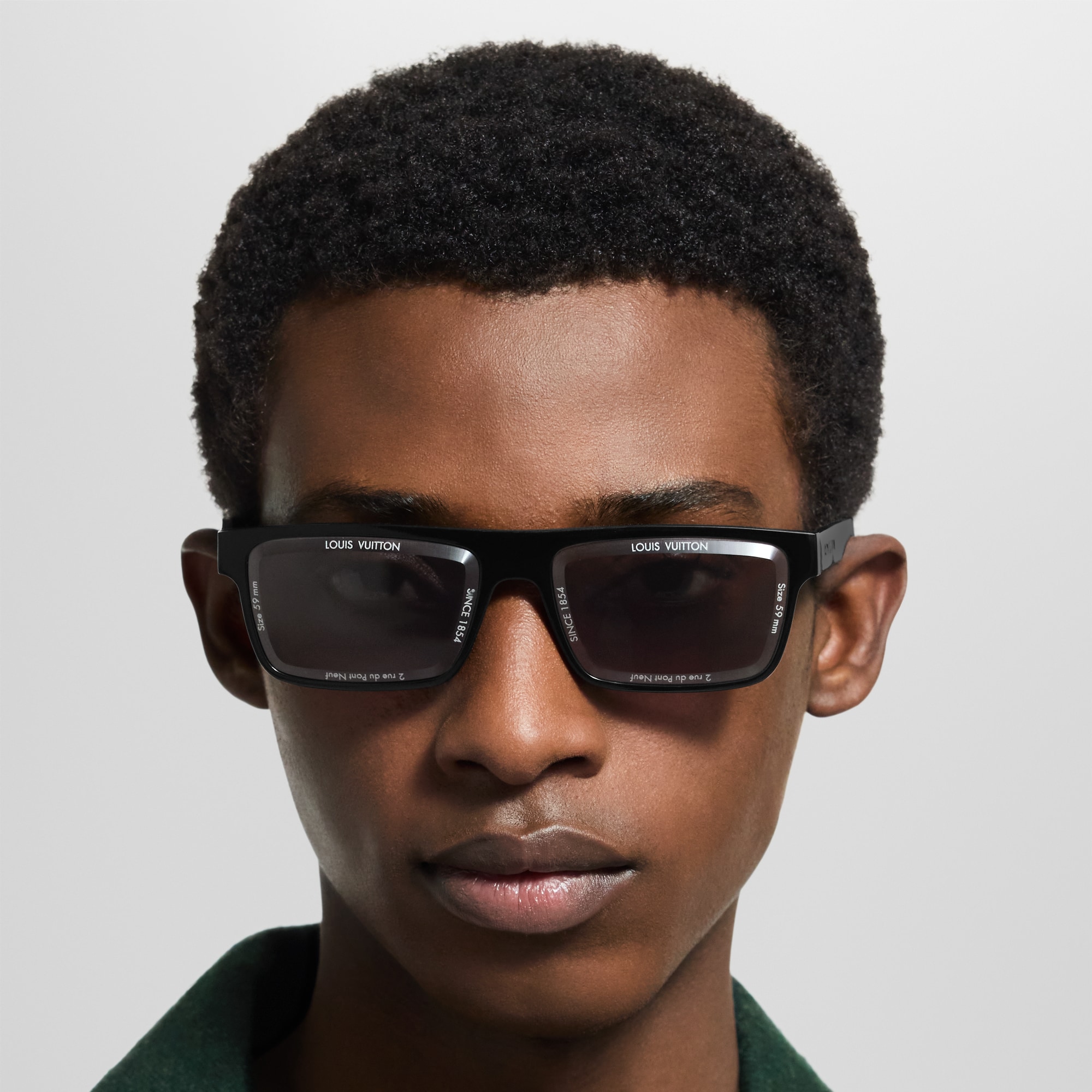 LV Super Vision Daily Low Square Sunglasses Luxury S00 Black