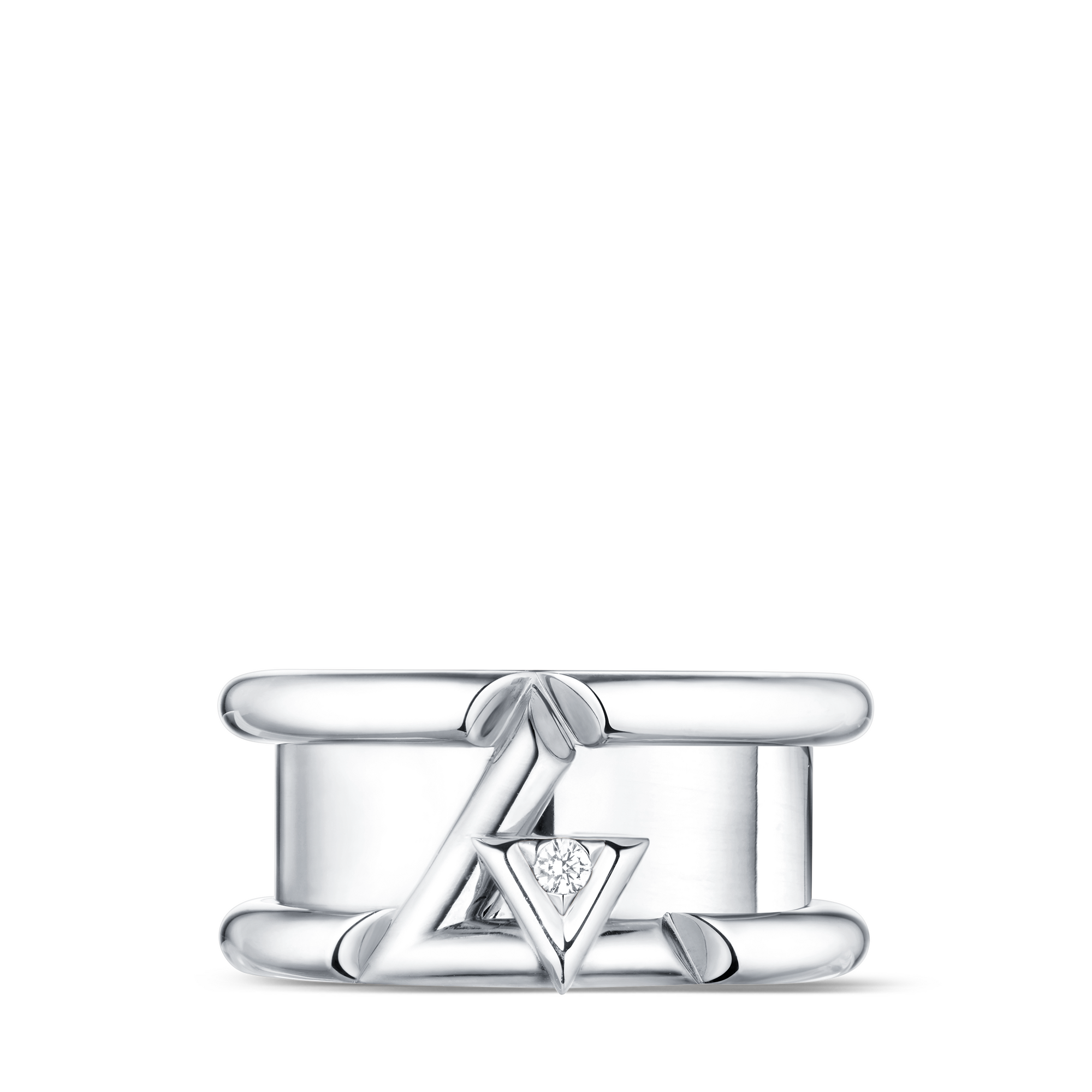 Jewellery - LV Volt One Band Ring, White Gold And Diamond  Jewellery Categories All Fine Jewellery | LOUIS VUITTON (Product zoom)