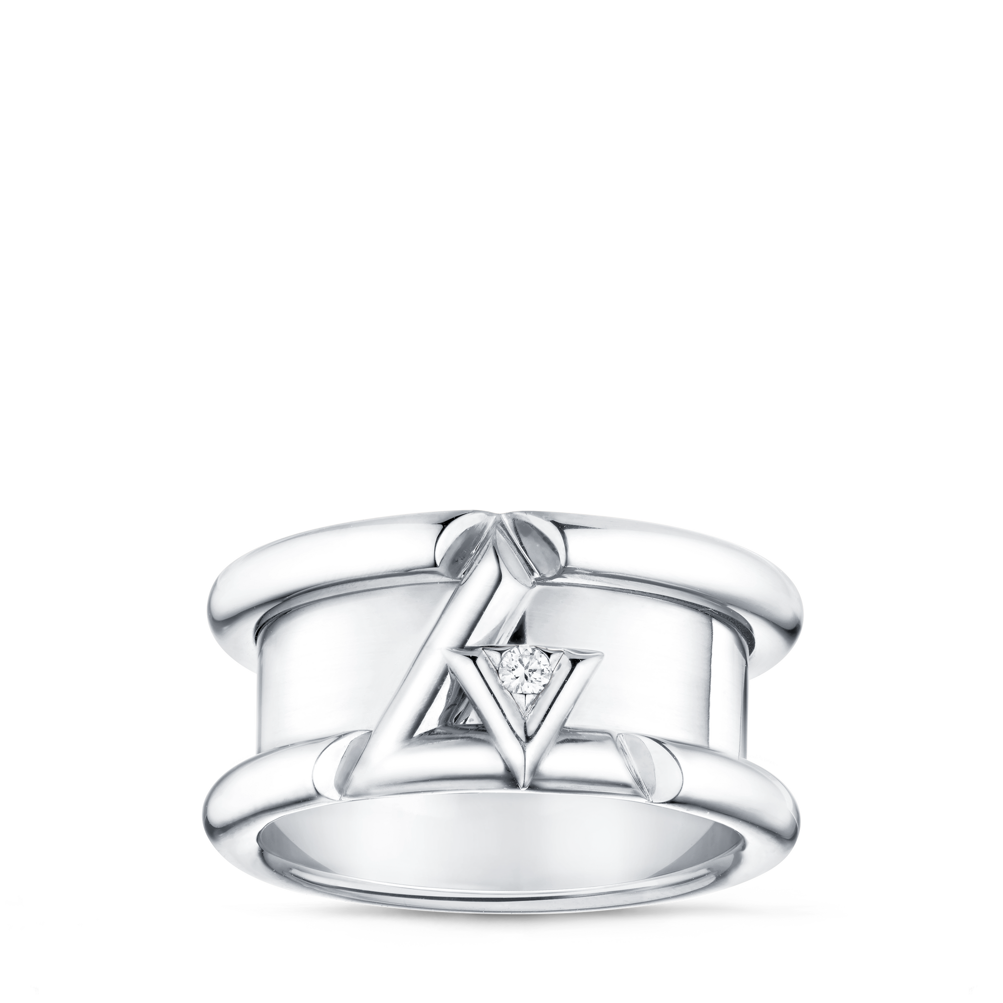 Jewellery - LV Volt One Band Ring, White Gold And Diamond  Jewellery Categories All Fine Jewellery | LOUIS VUITTON (Product zoom)